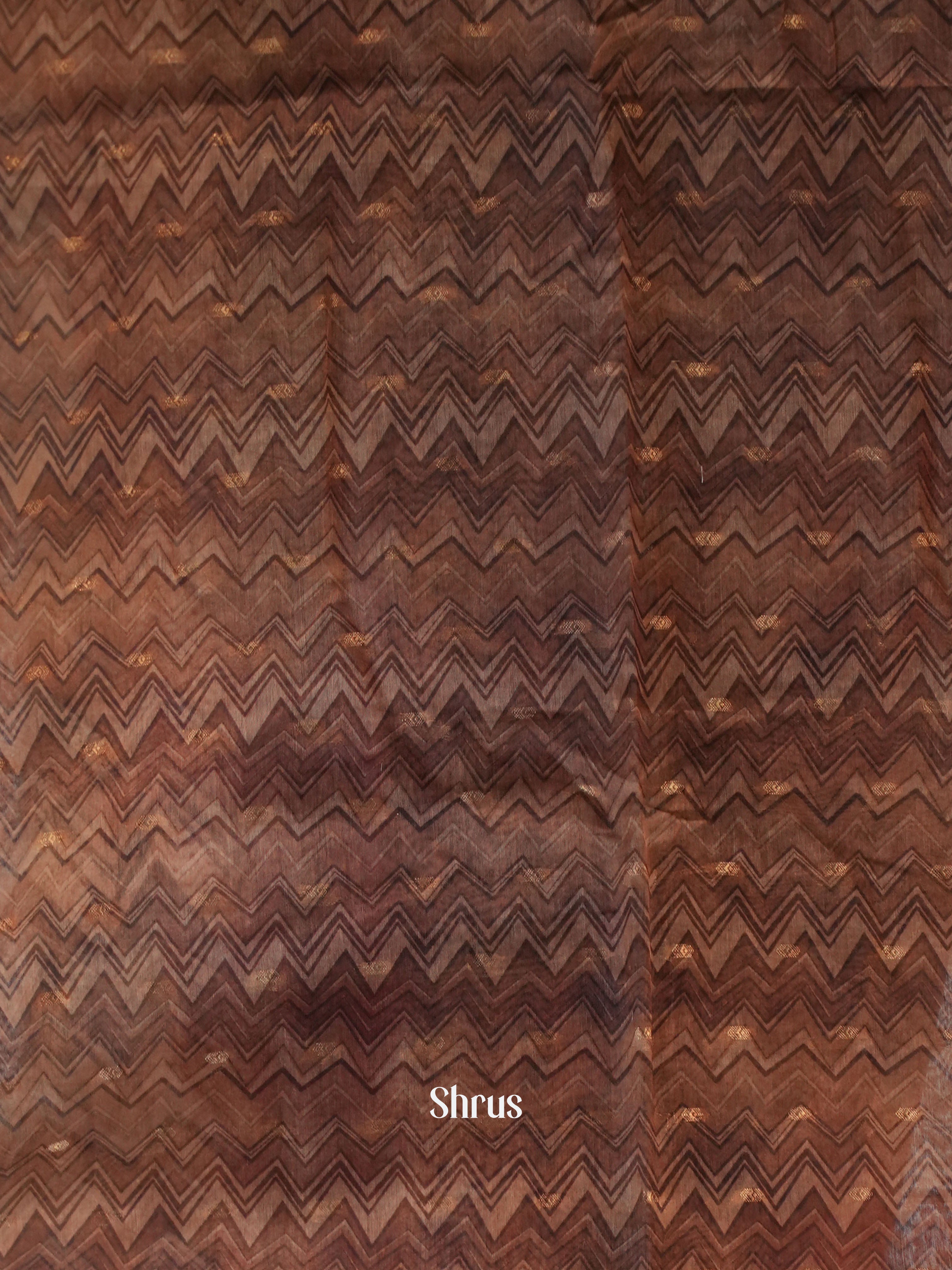 Multicolor & Brown- Semi Chanderi Saree - Shop on Shrus.com