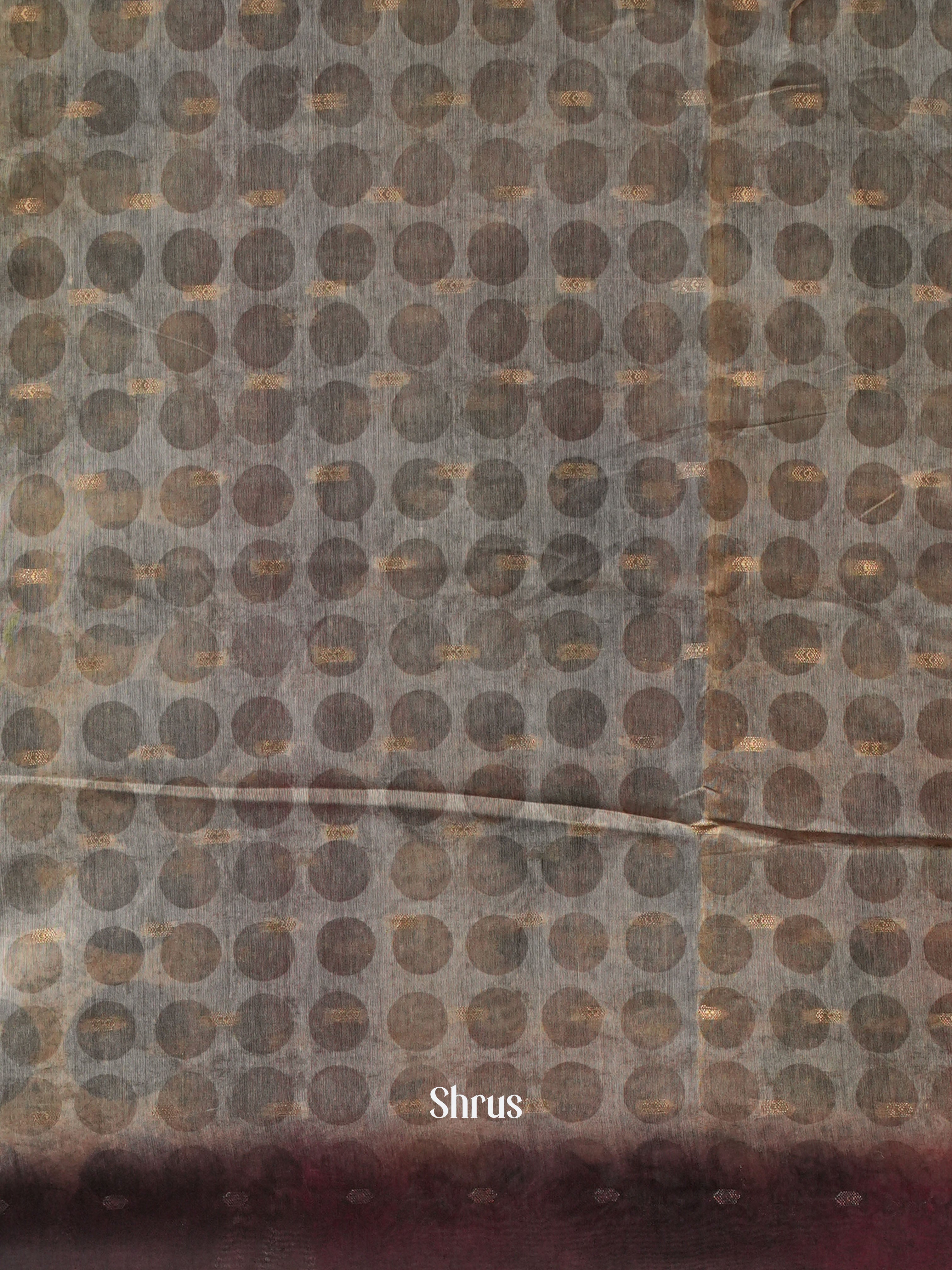 Black & Grey - Semi Chanderi Saree - Shop on Shrus.com