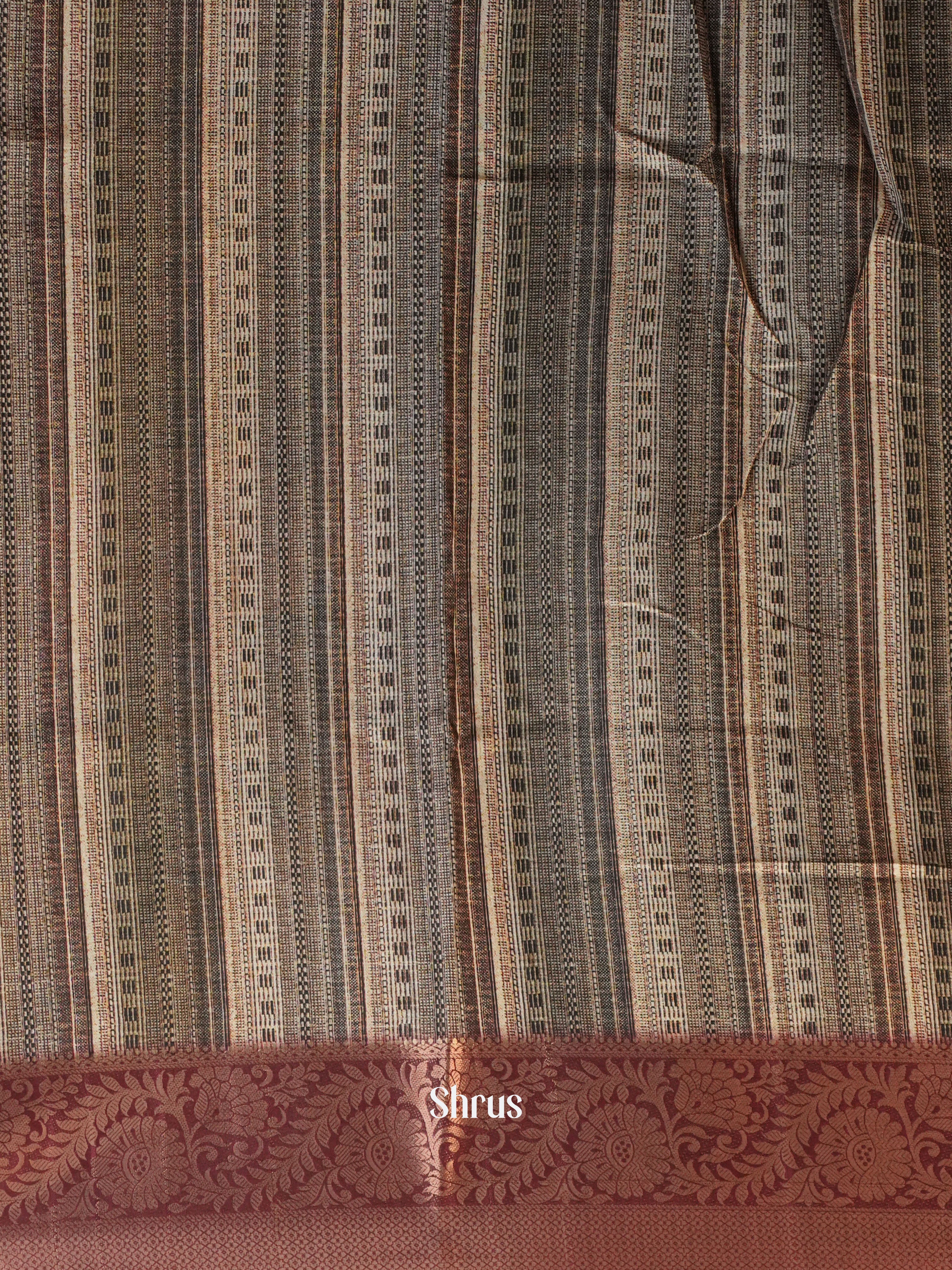 Orange & Brown - Semi Chanderi Saree - Shop on Shrus.com