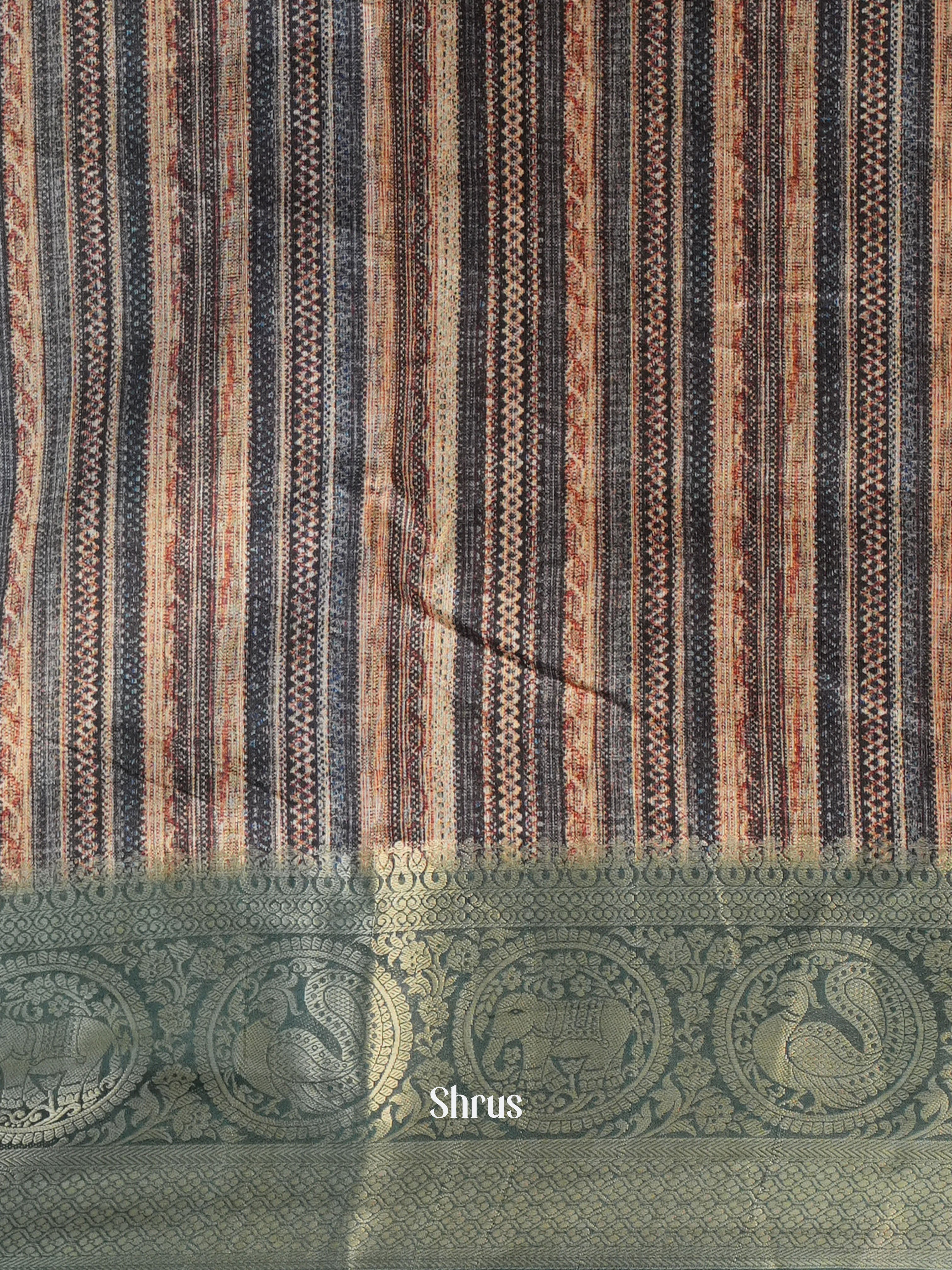 Pastel Green - Semi Chanderi Saree - Shop on Shrus.com