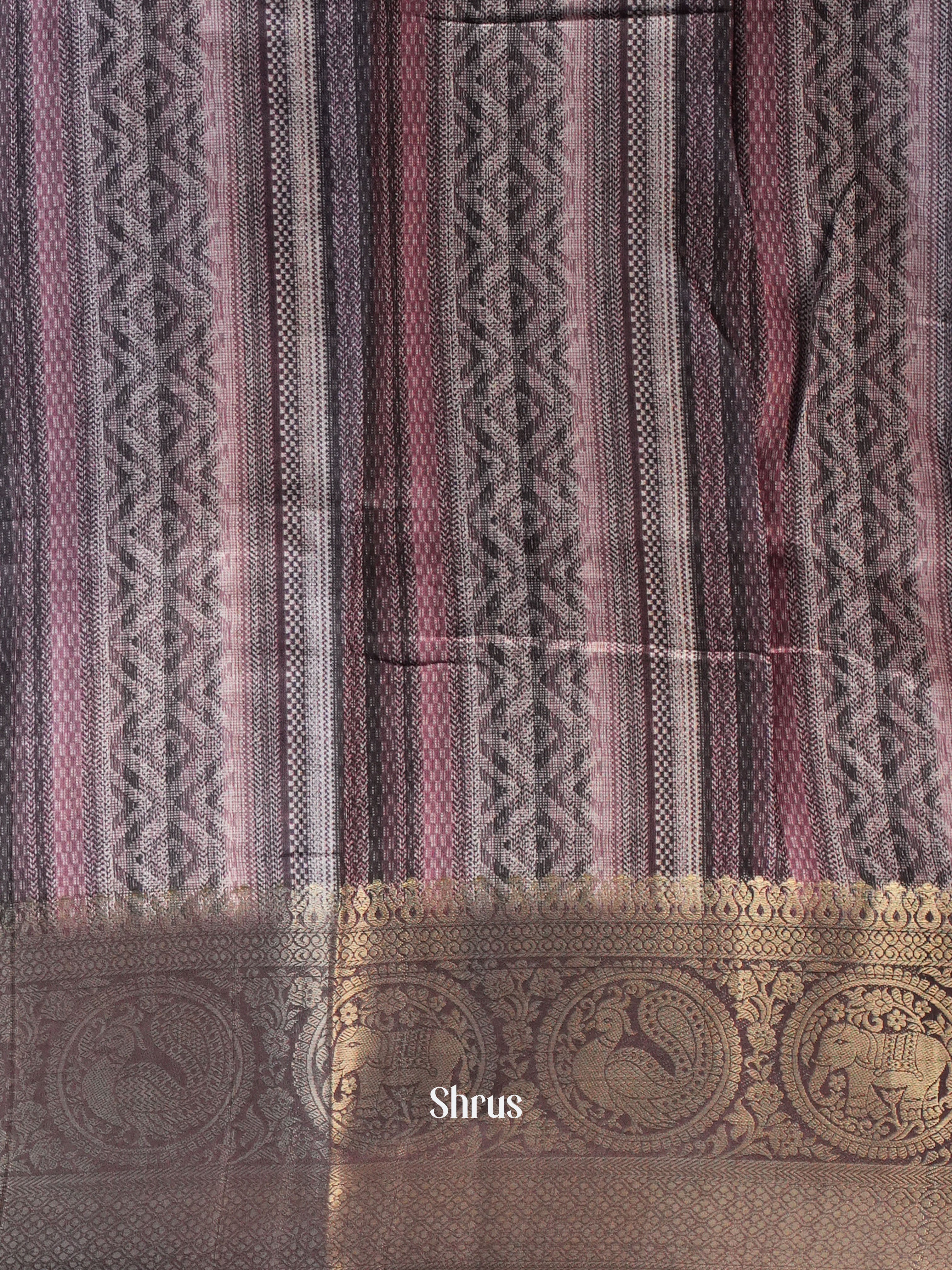 Purple - Semi Chanderi Saree - Shop on Shrus.com