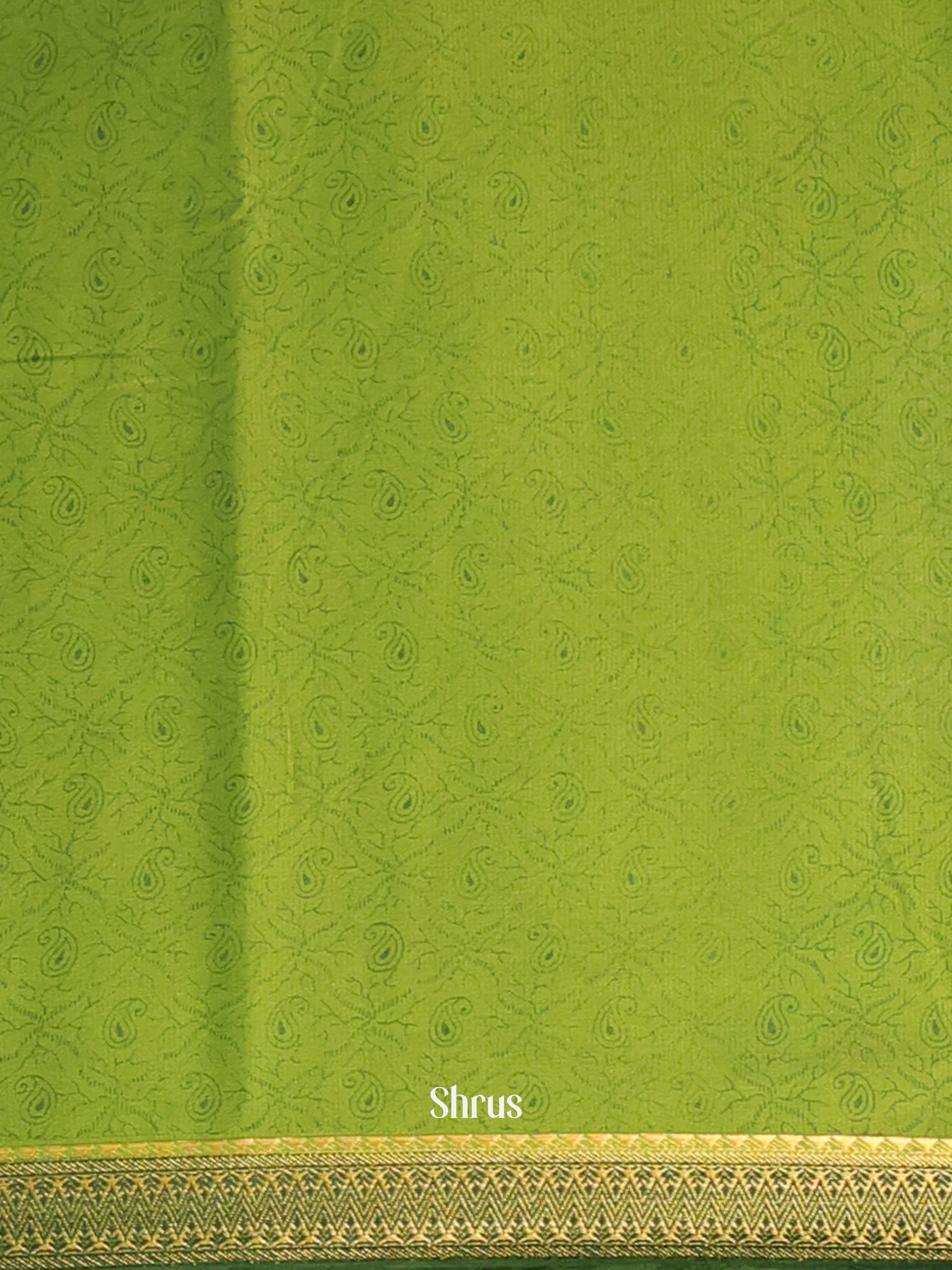 Green- Semi Mysoresilk Saree - Shop on Shrus.com