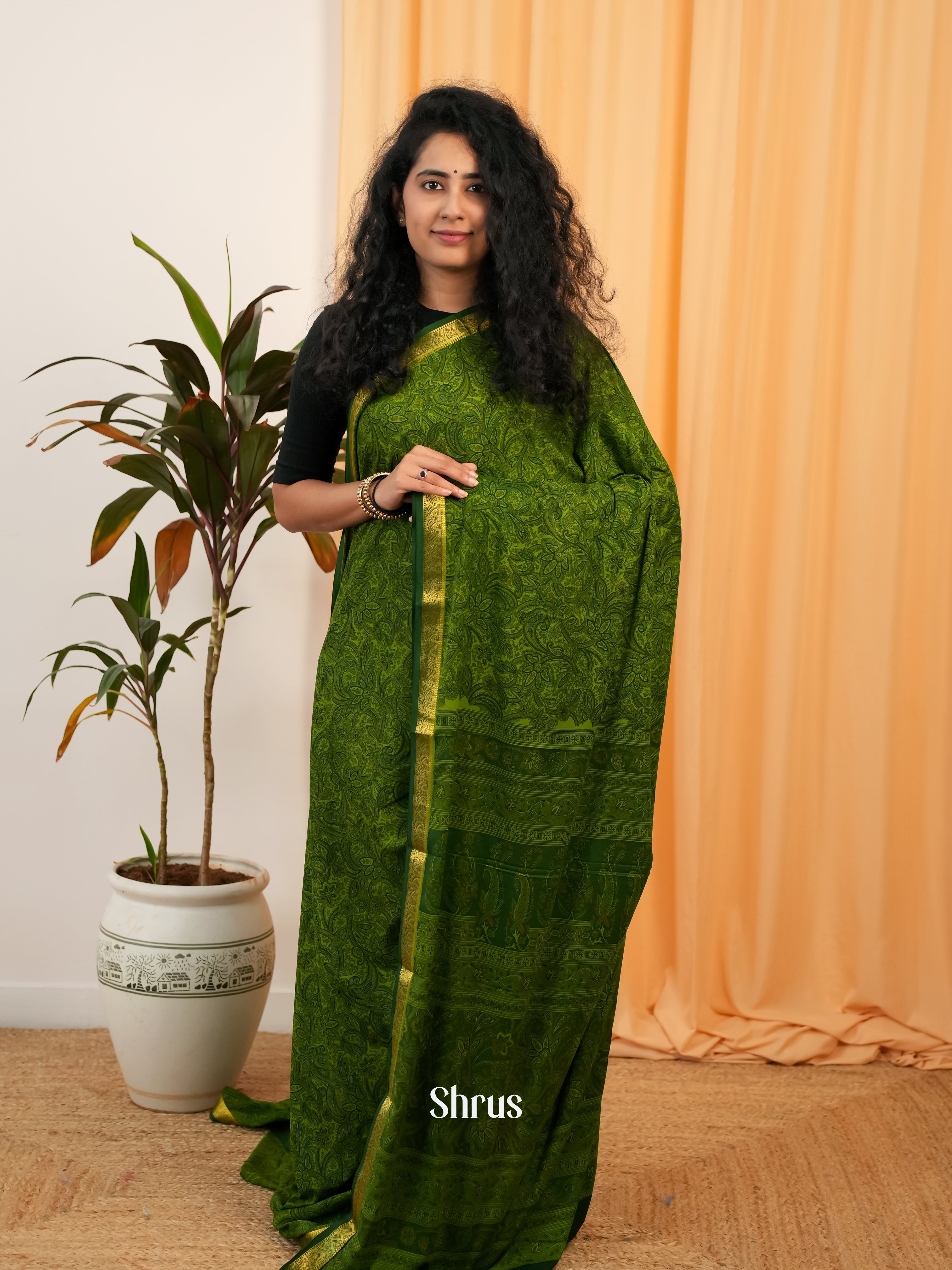 CIS19012 - Semi Mysoresilk Saree - Shop on Shrus.com