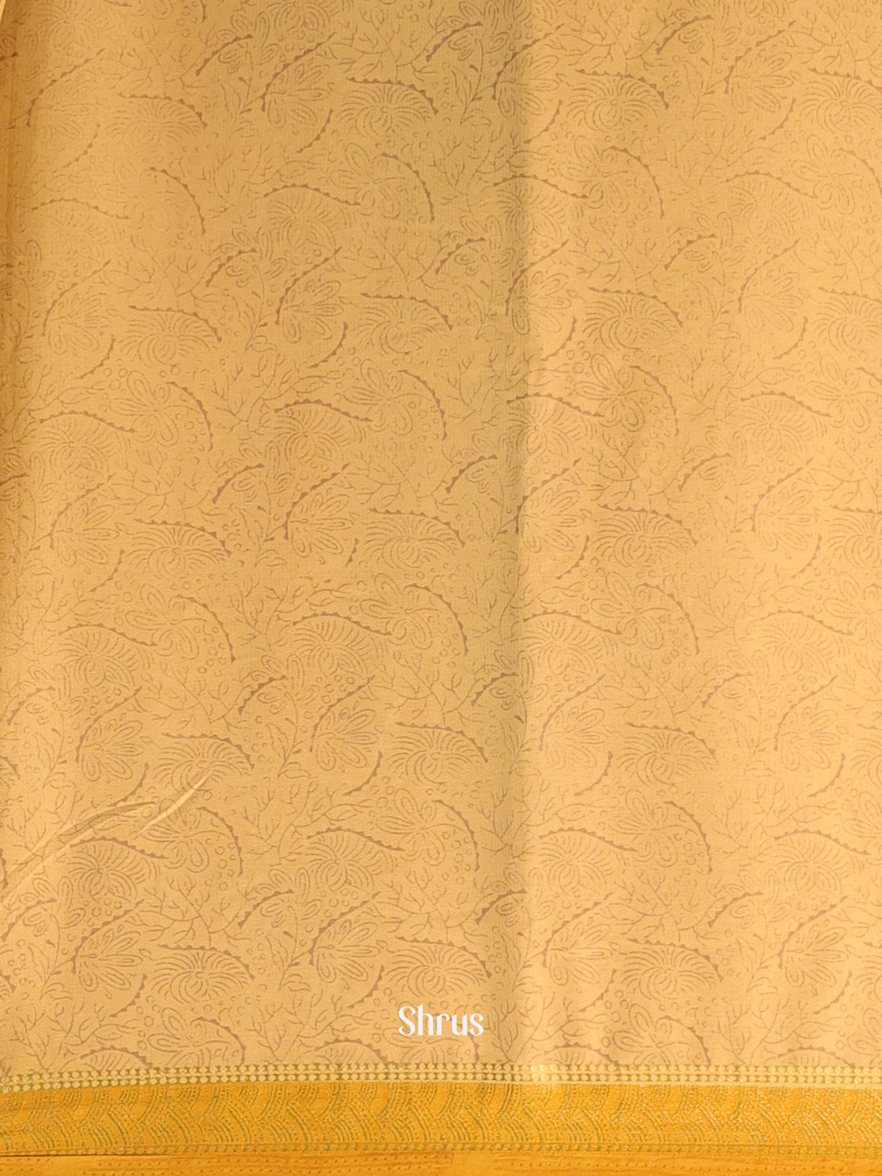 Beige - Semi Mysoresilk Saree - Shop on Shrus.com