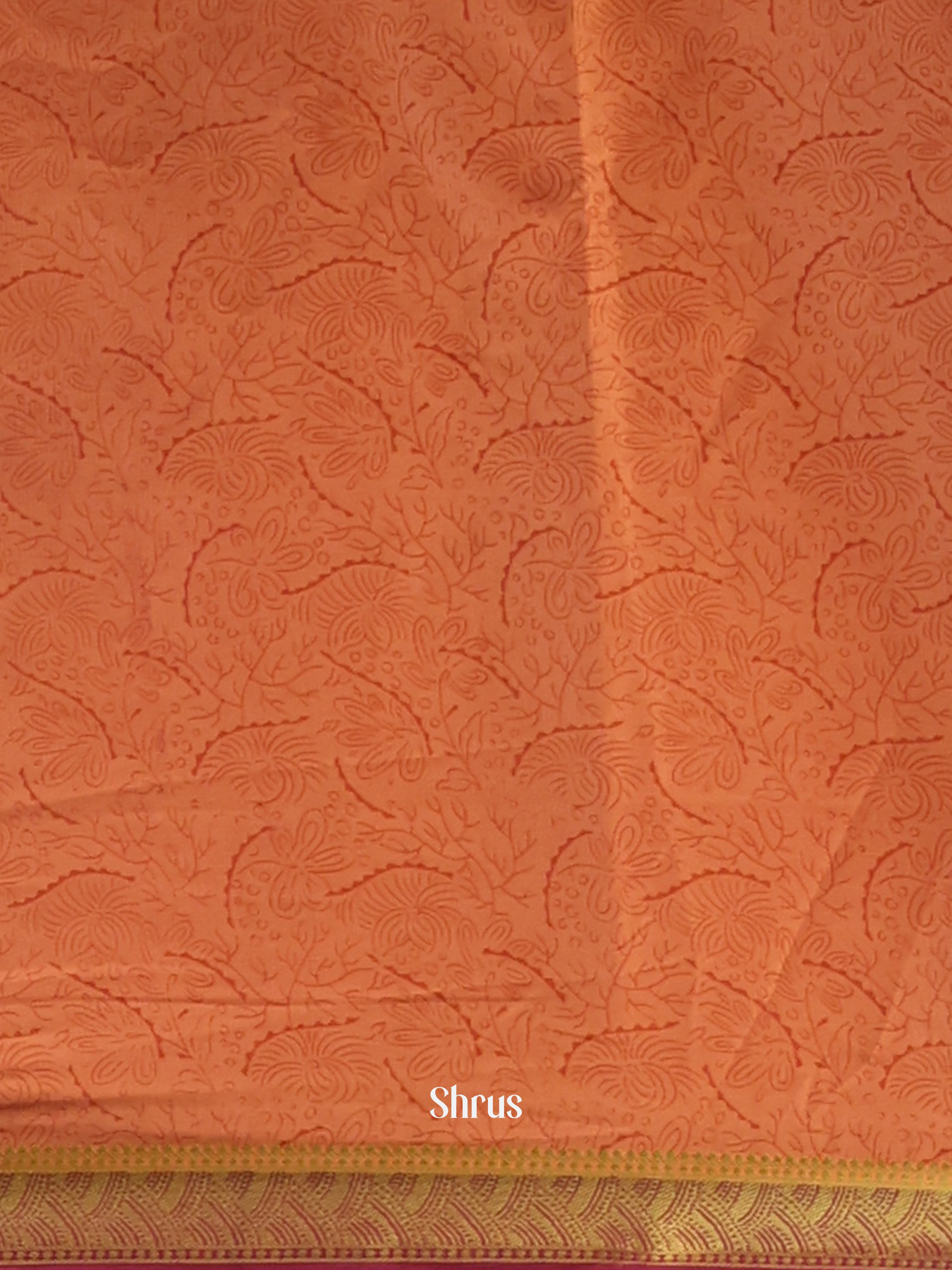 Brown - Semi Mysoresilk Saree - Shop on Shrus.com