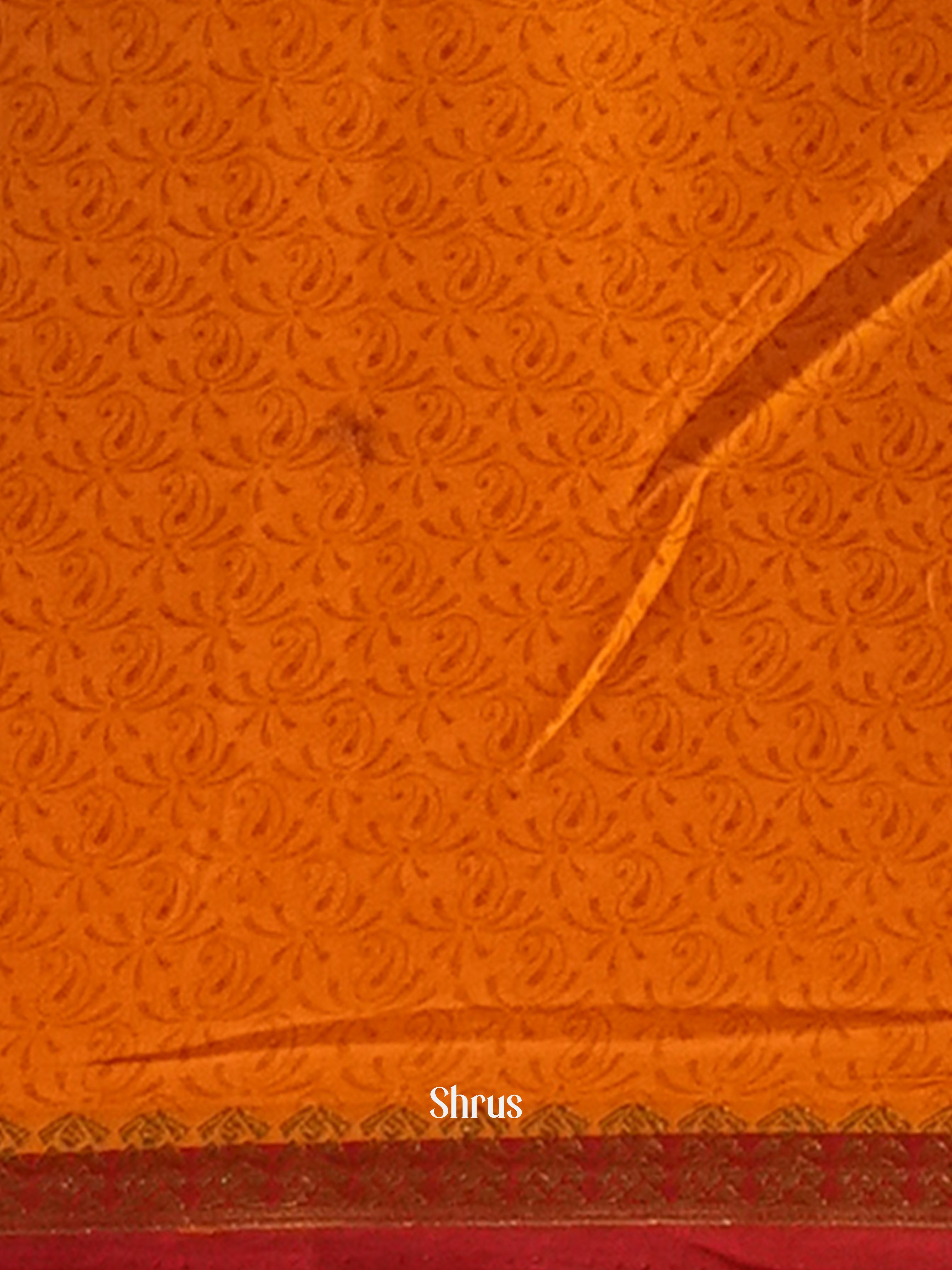 Orange - Semi Mysoresilk Saree - Shop on Shrus.com