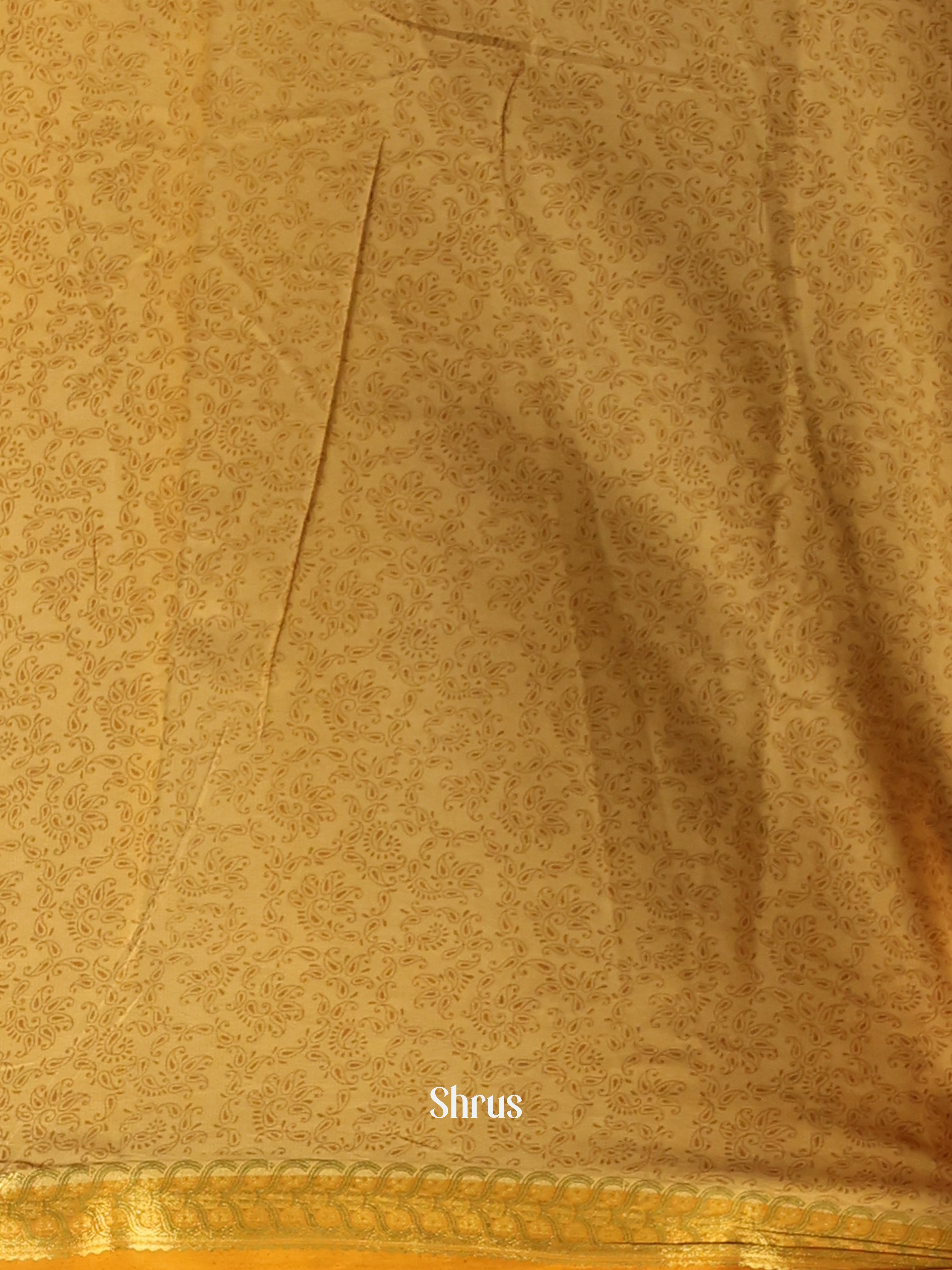 Beige & Maroon- Semi Mysoresilk Saree - Shop on Shrus.com