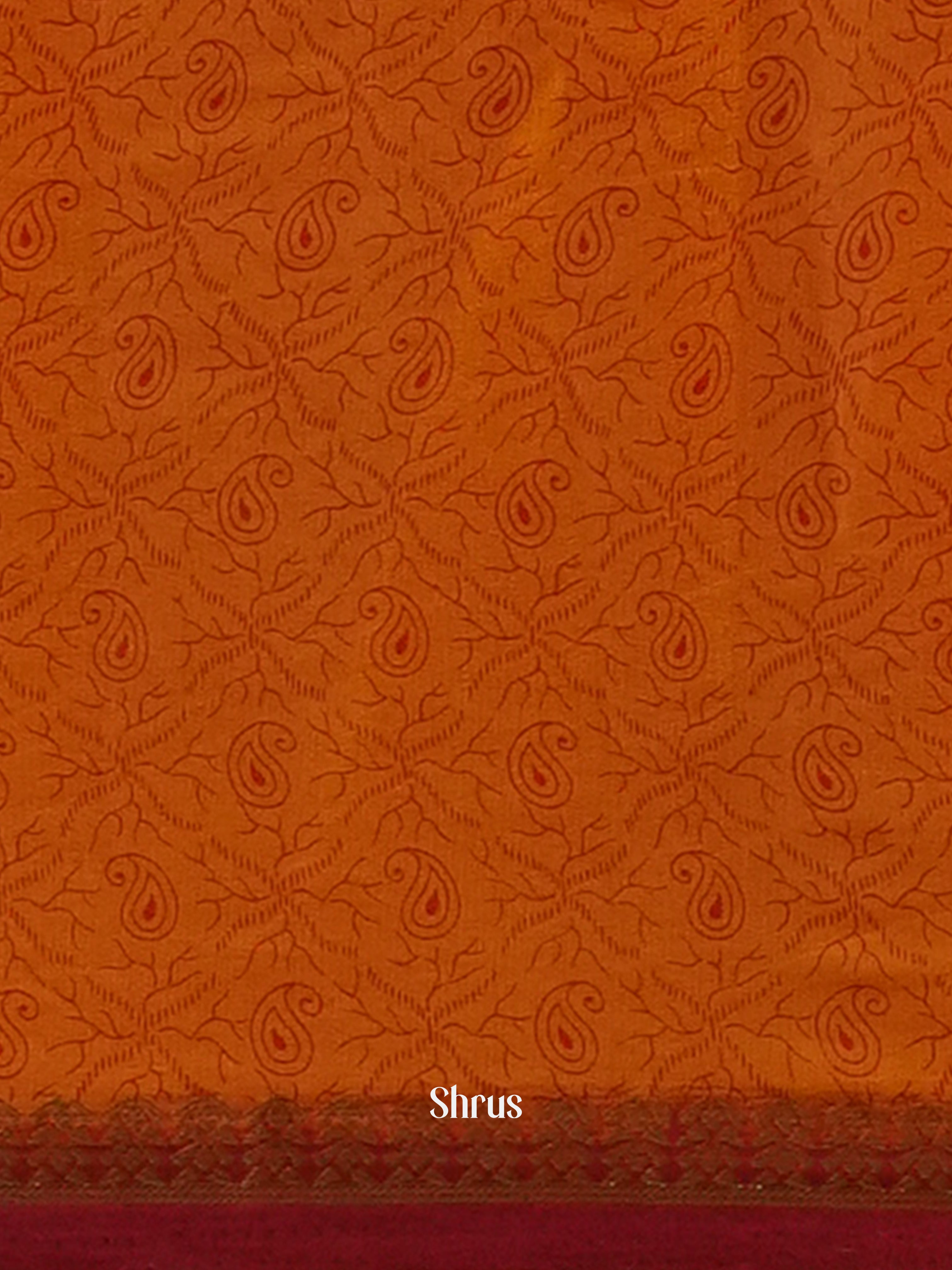 Orange - Semi Mysoresilk Saree - Shop on Shrus.com