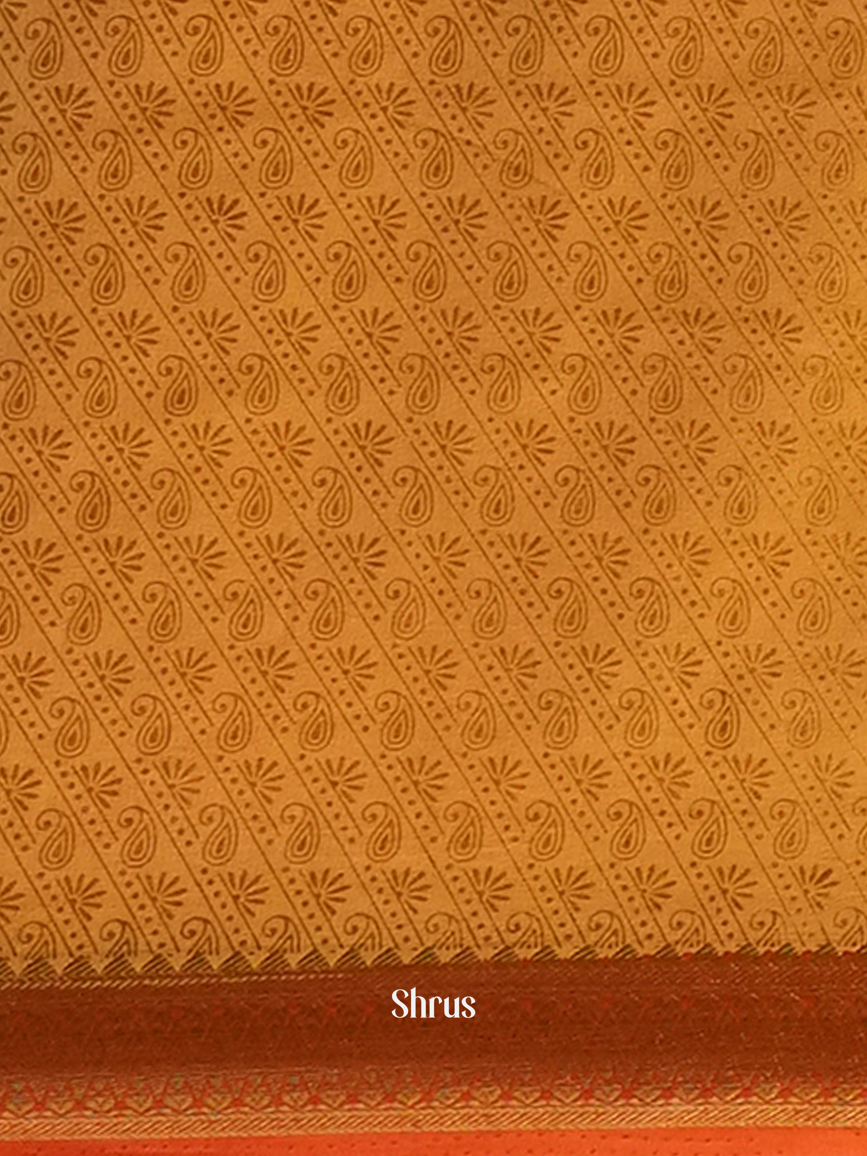 Mustard - Semi Mysoresilk Saree - Shop on Shrus.com