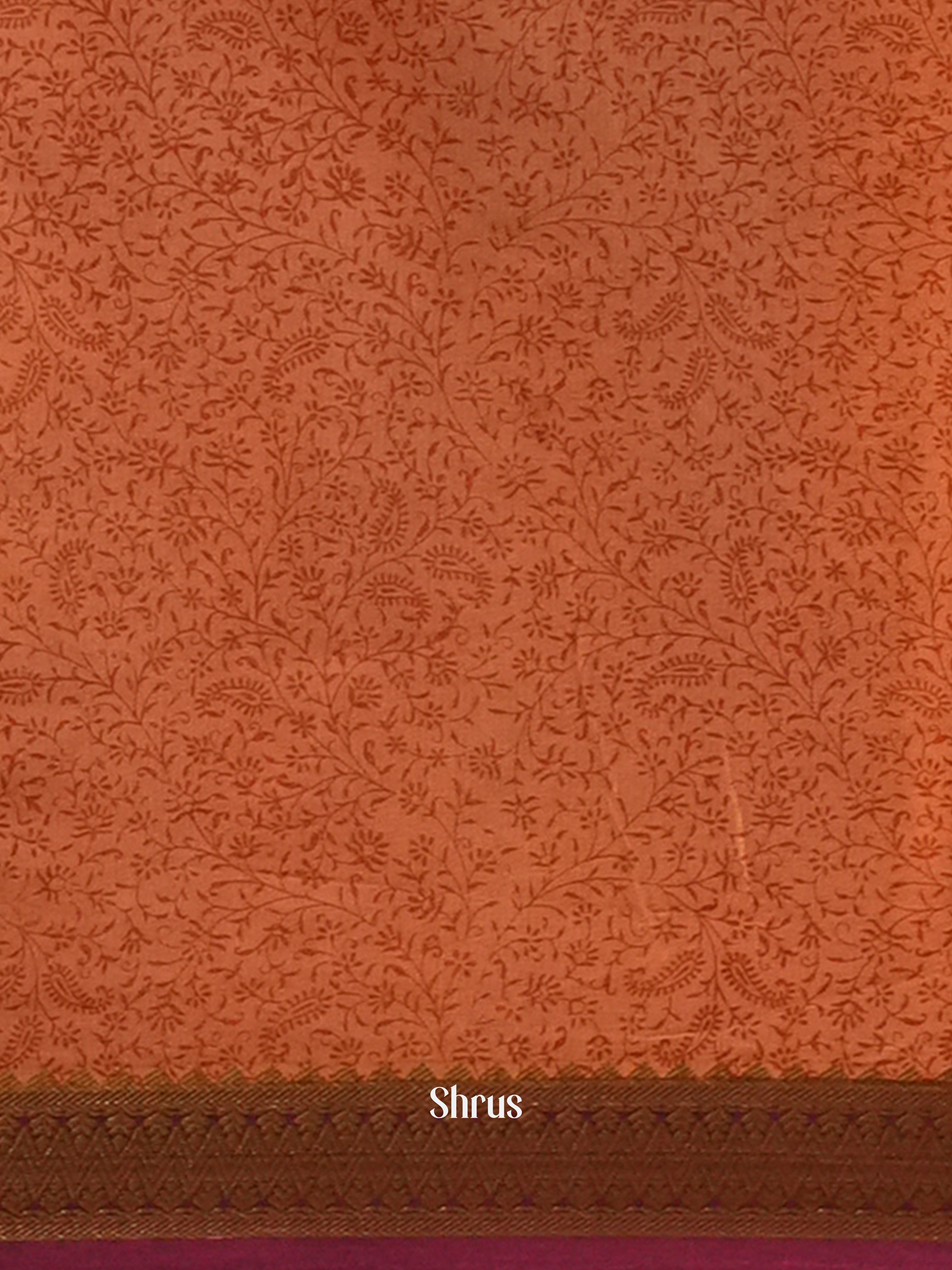 Brown - Semi Mysoresilk Saree - Shop on Shrus.com