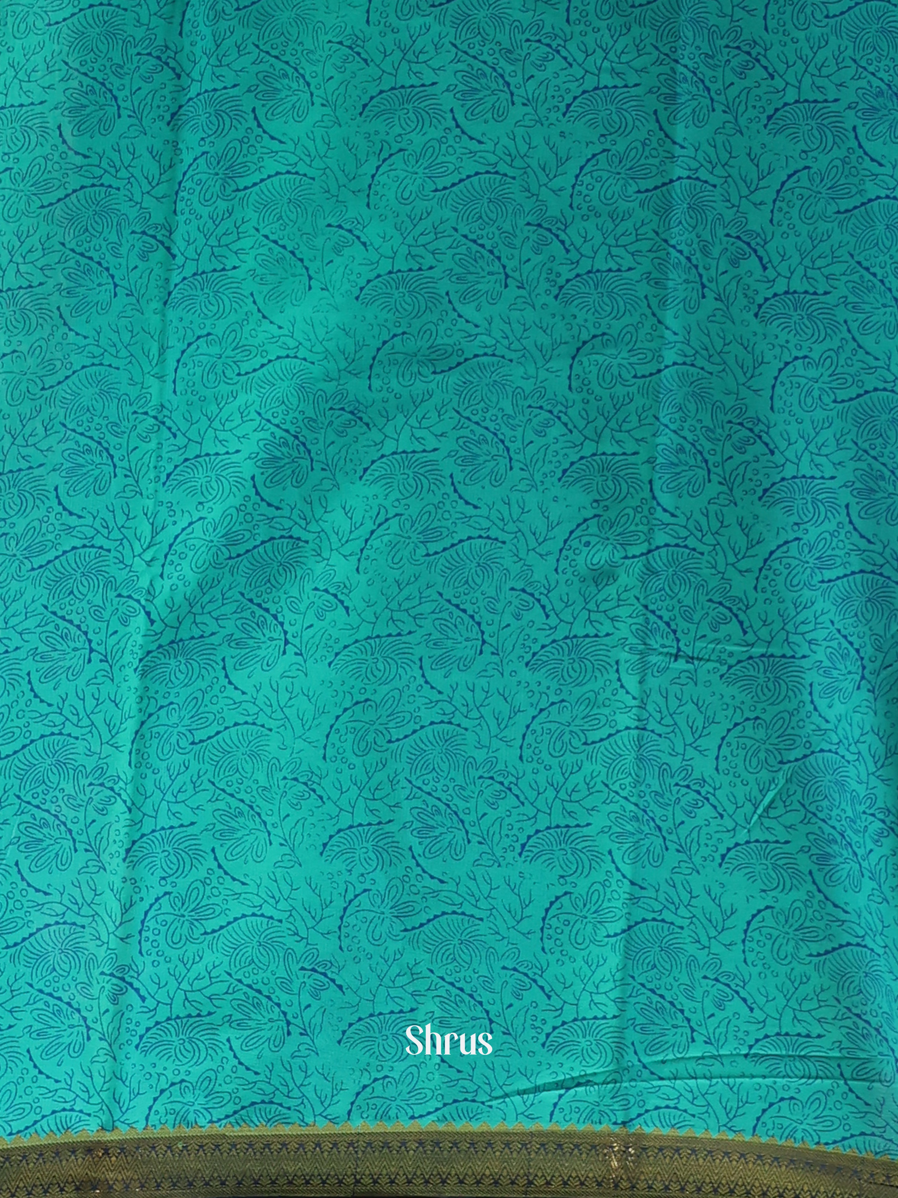 Blue - Semi Mysoresilk Saree - Shop on Shrus.com