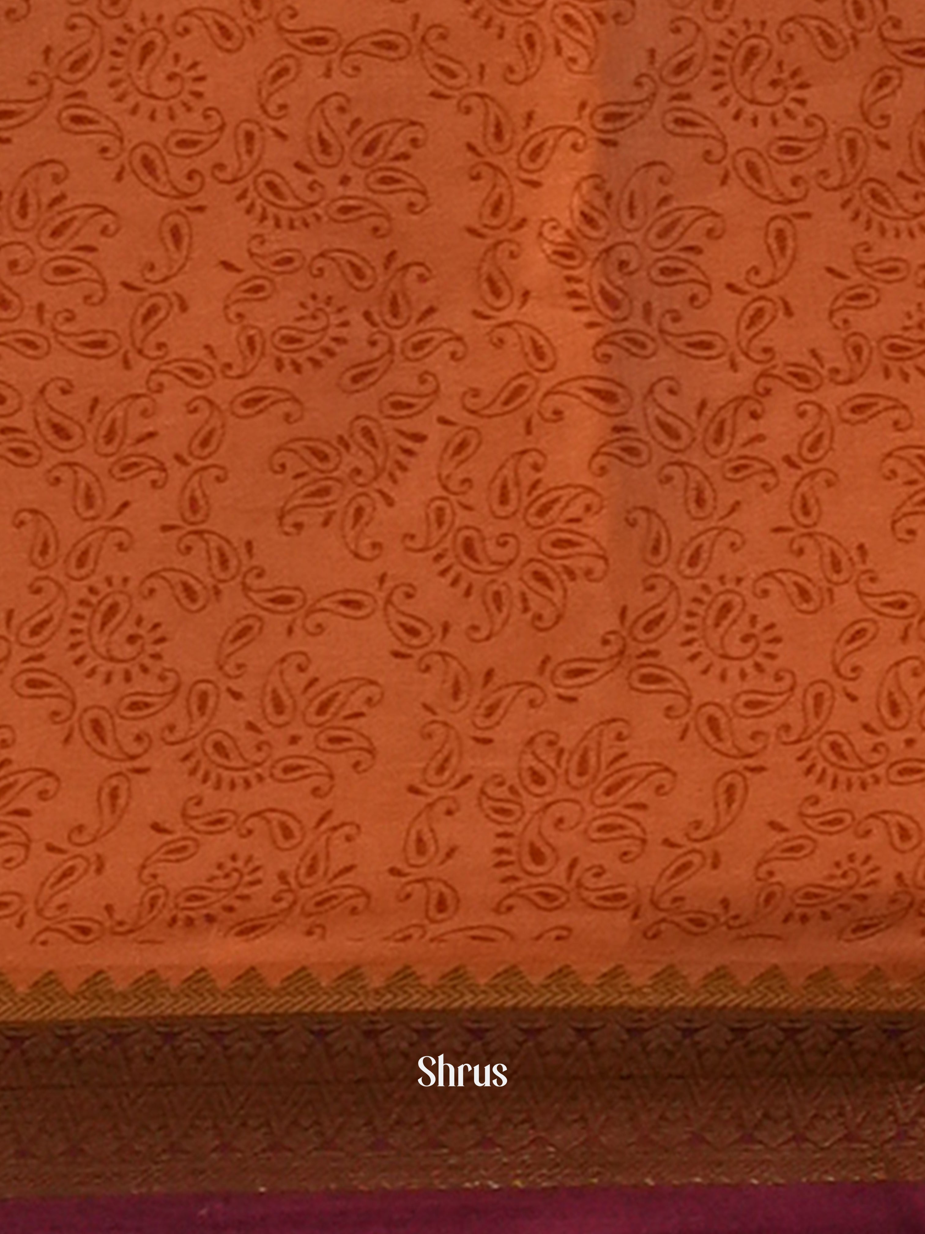 Brown - Semi Mysoresilk Saree - Shop on Shrus.com
