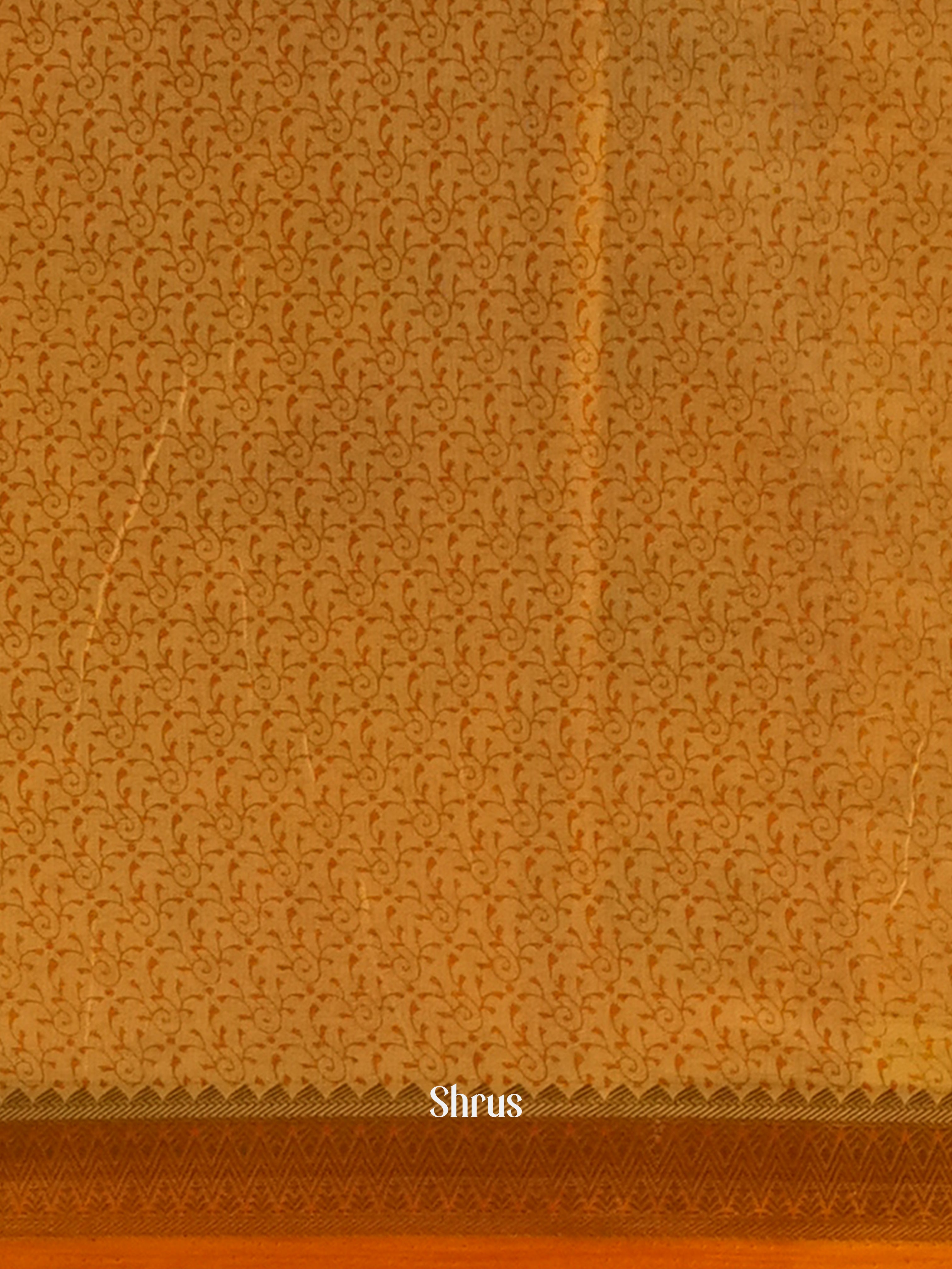 Mustard & Brown - Semi Mysoresilk Saree - Shop on Shrus.com