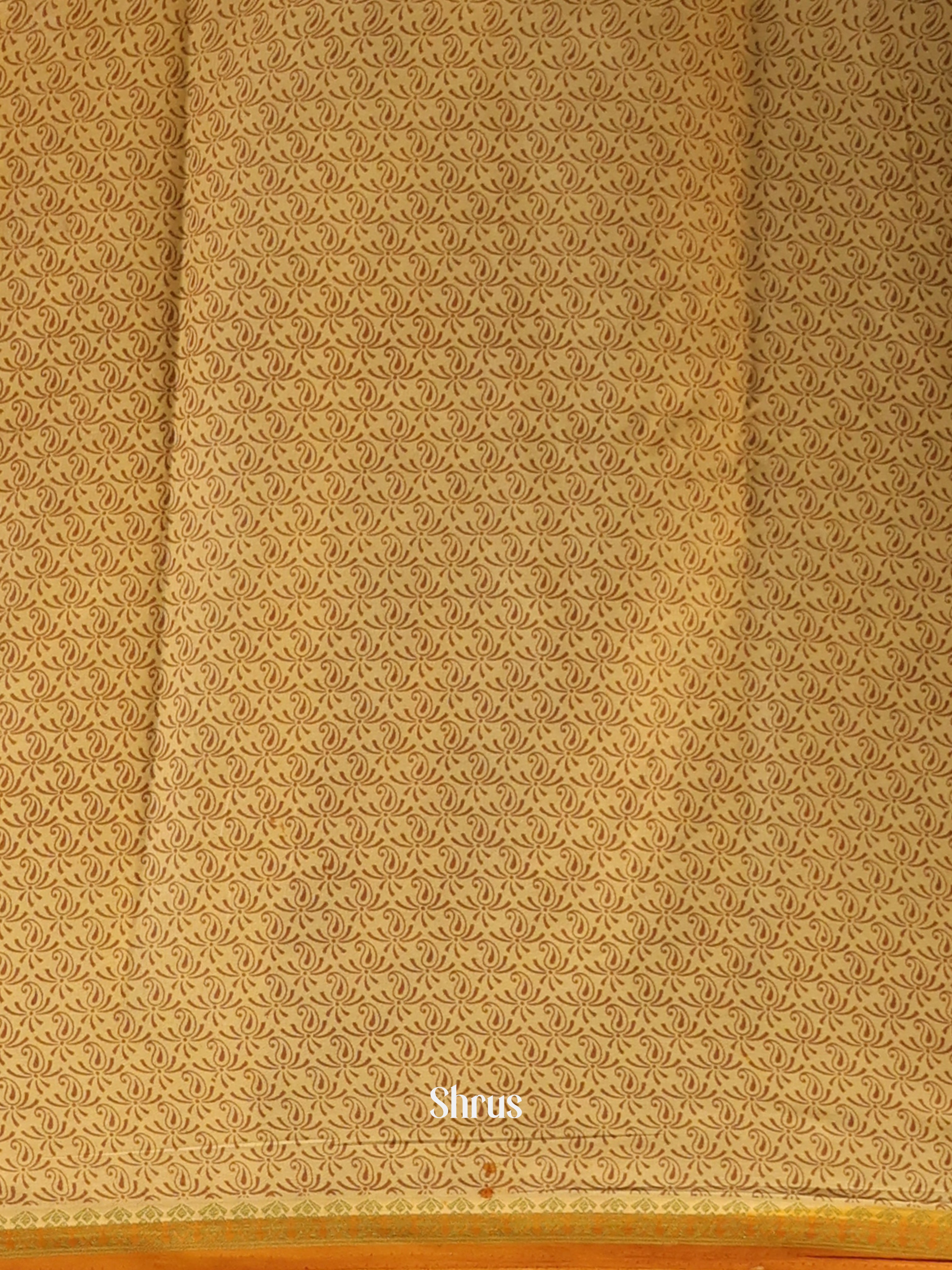 Beige - Semi Mysoresilk Saree - Shop on Shrus.com