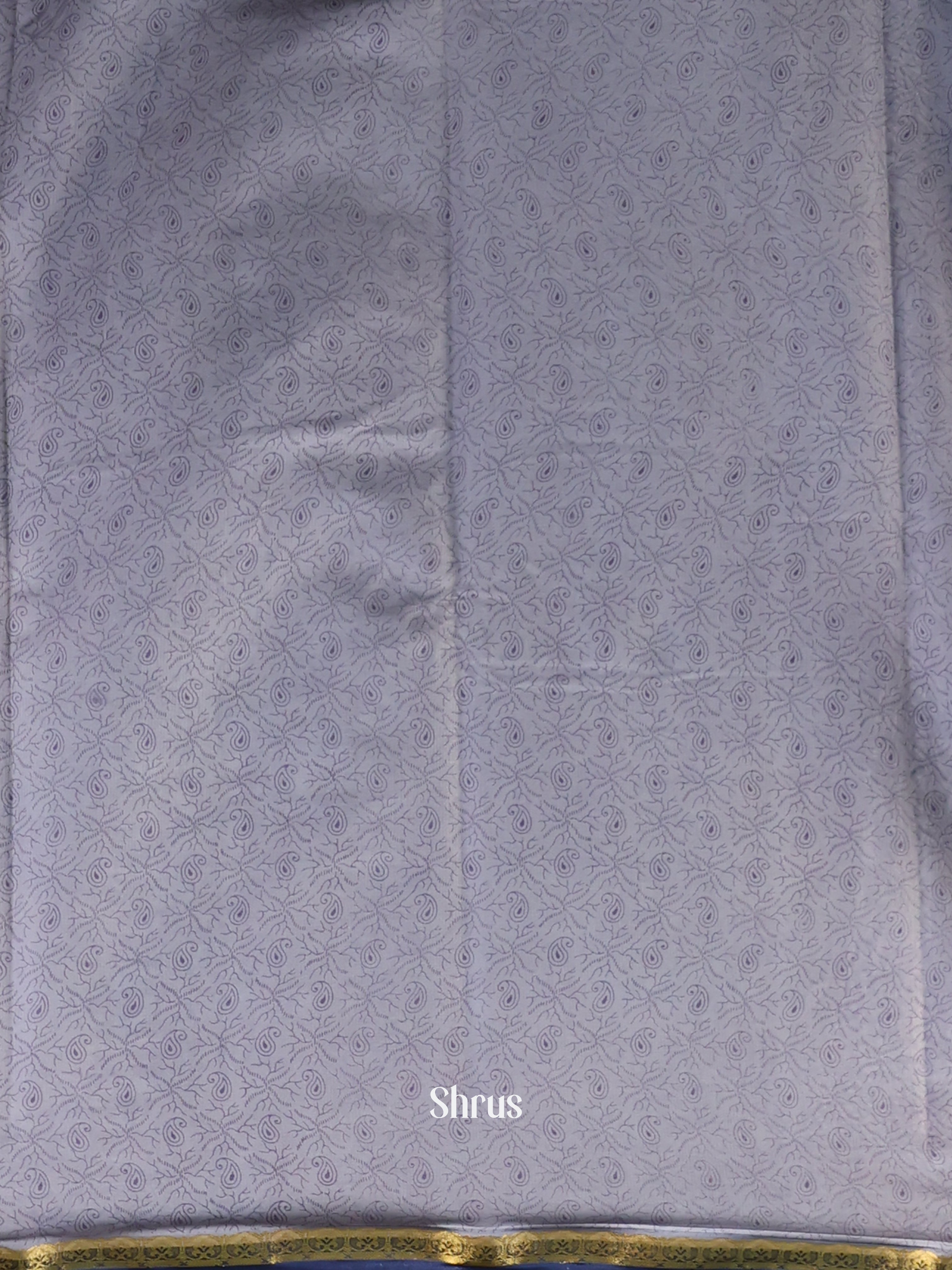 Grey & Blue - Semi Mysoresilk Saree - Shop on Shrus.com