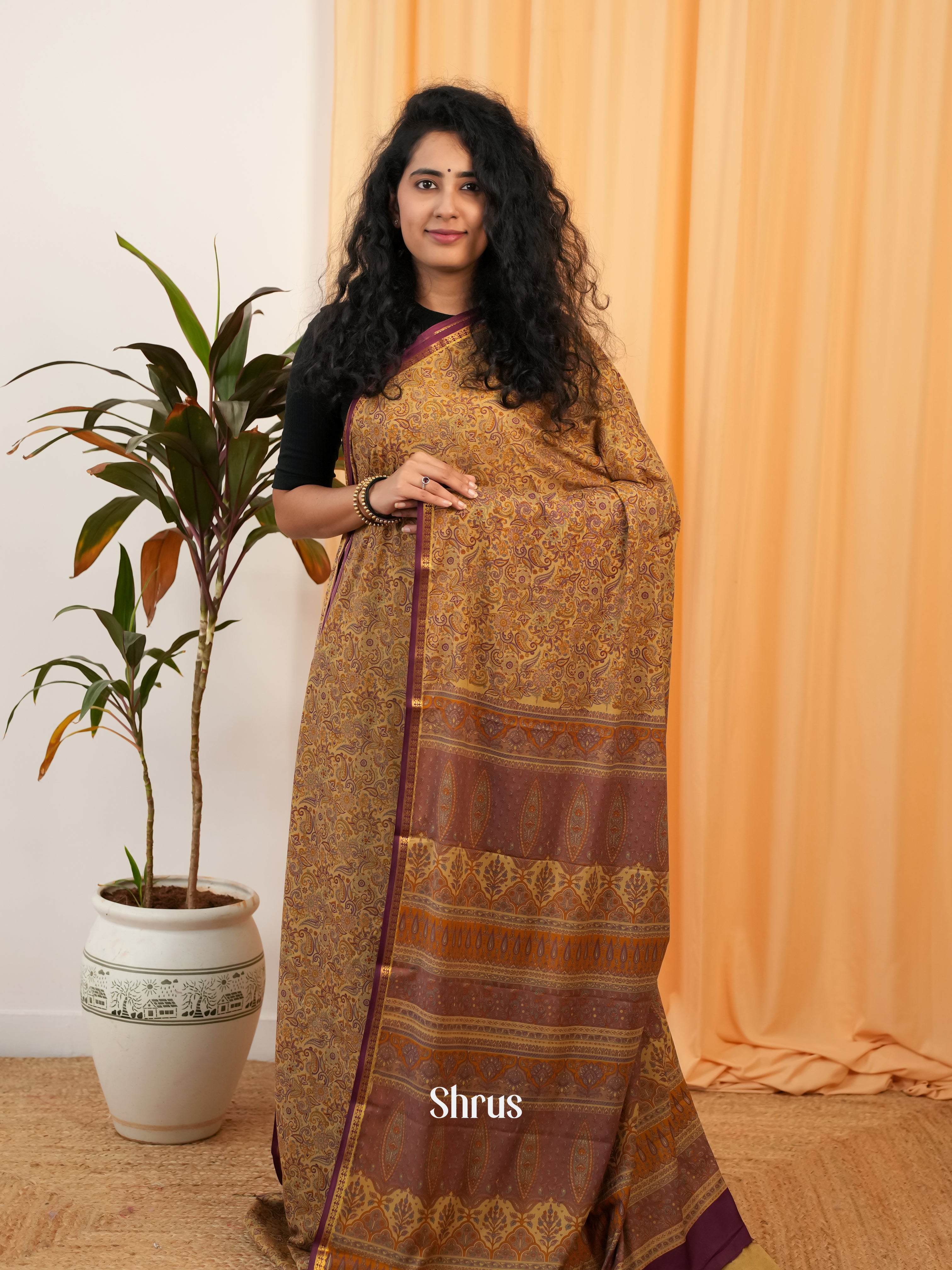 CIS19040 - Semi Mysoresilk Saree - Shop on Shrus.com