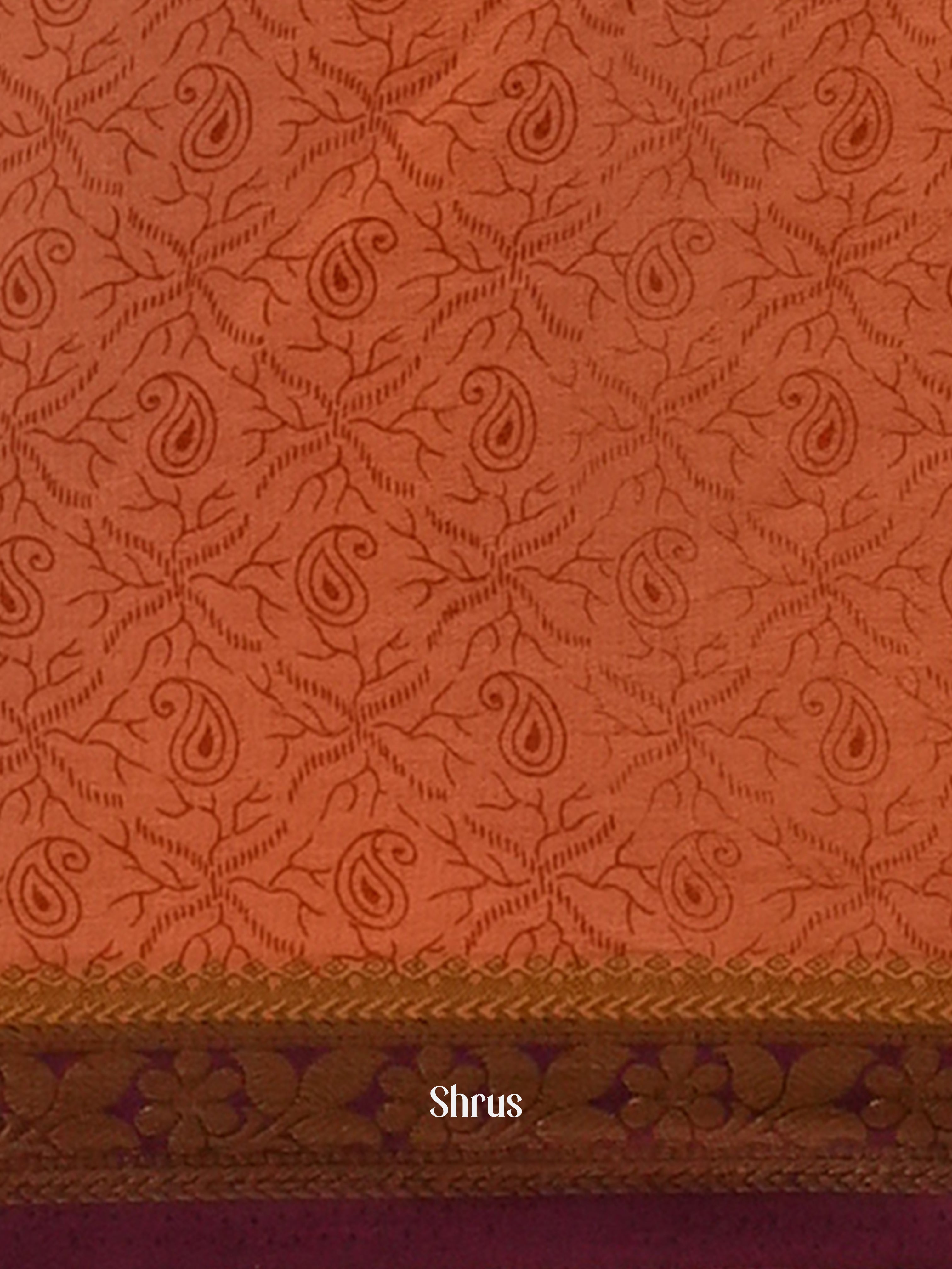 Brown - Semi Mysoresilk Saree - Shop on Shrus.com