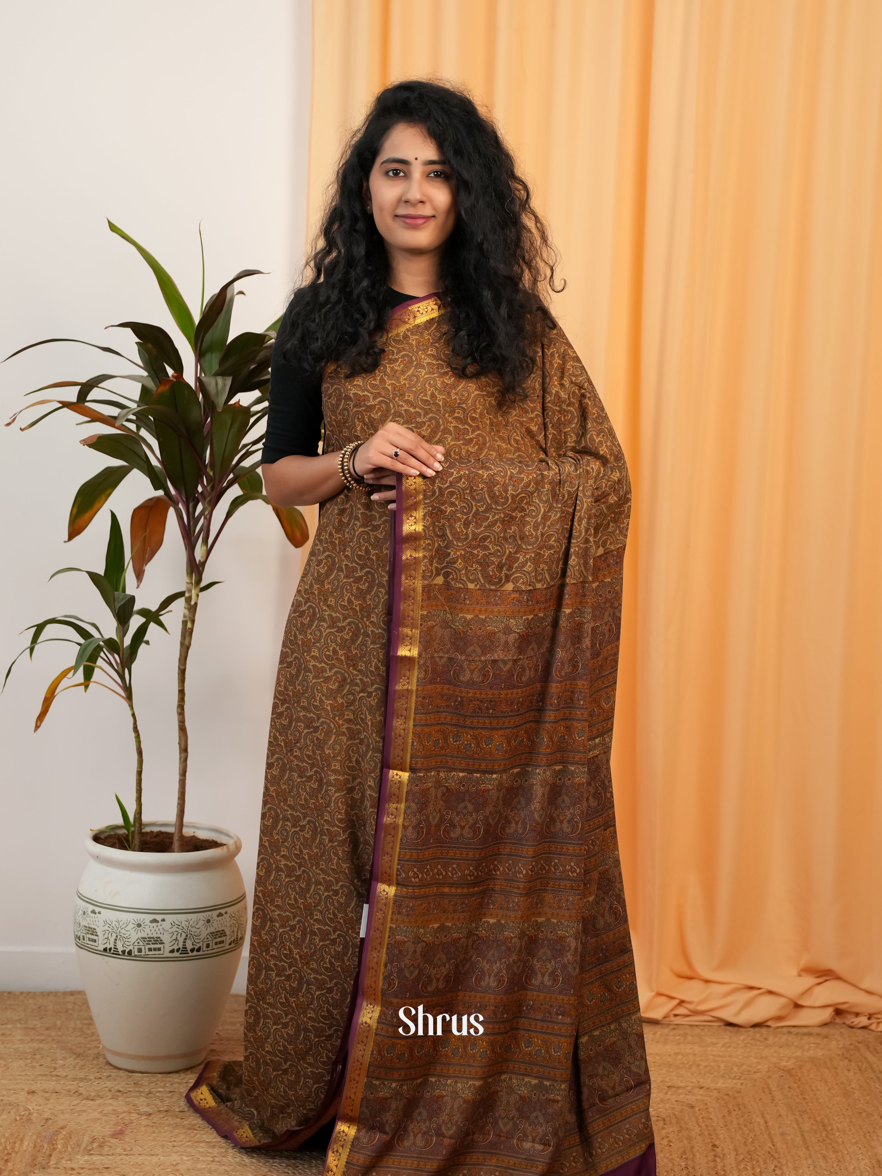CIS19043 - Semi Mysoresilk Saree - Shop on Shrus.com