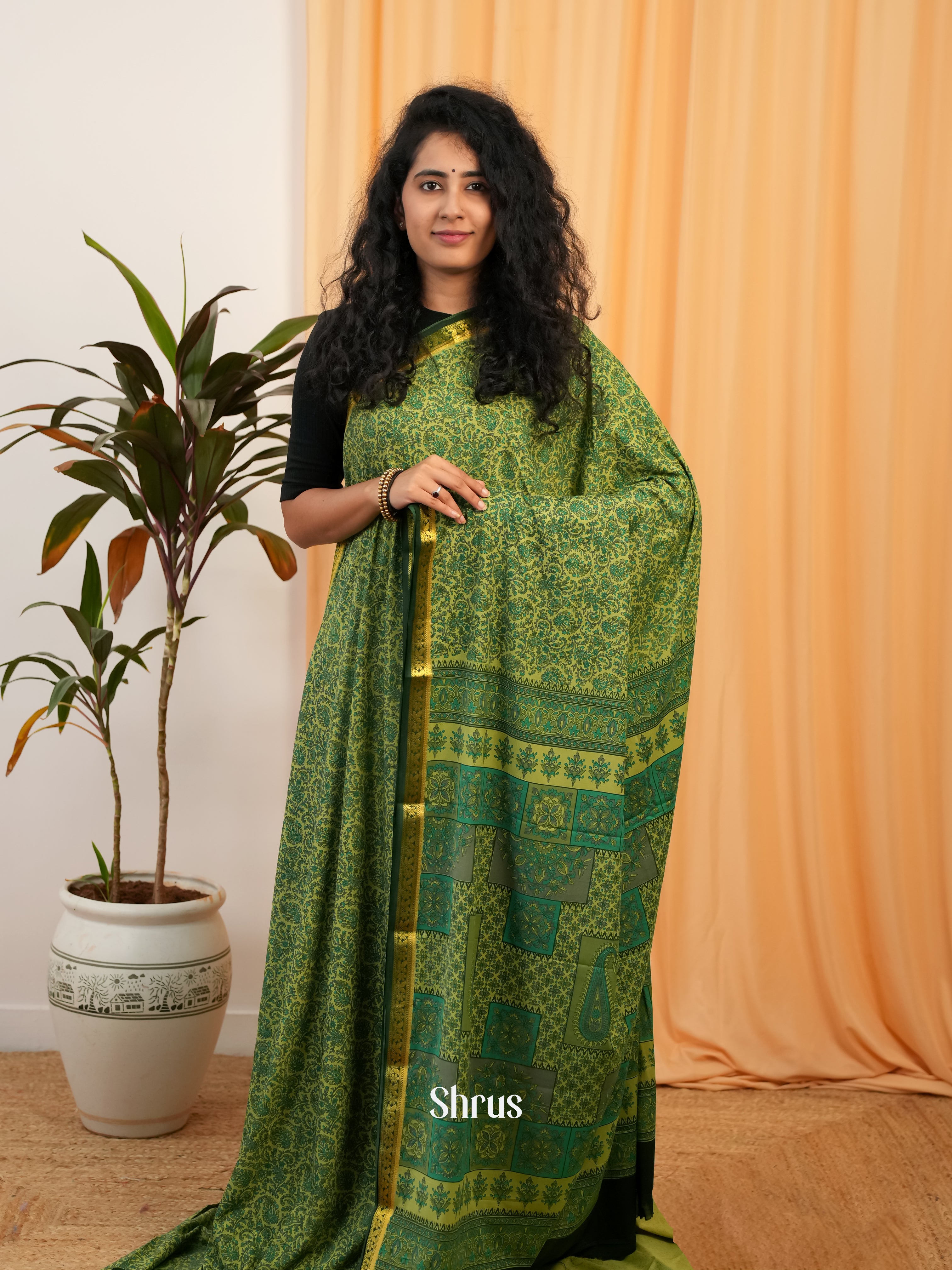 CIS19044 - Semi Mysoresilk Saree - Shop on Shrus.com