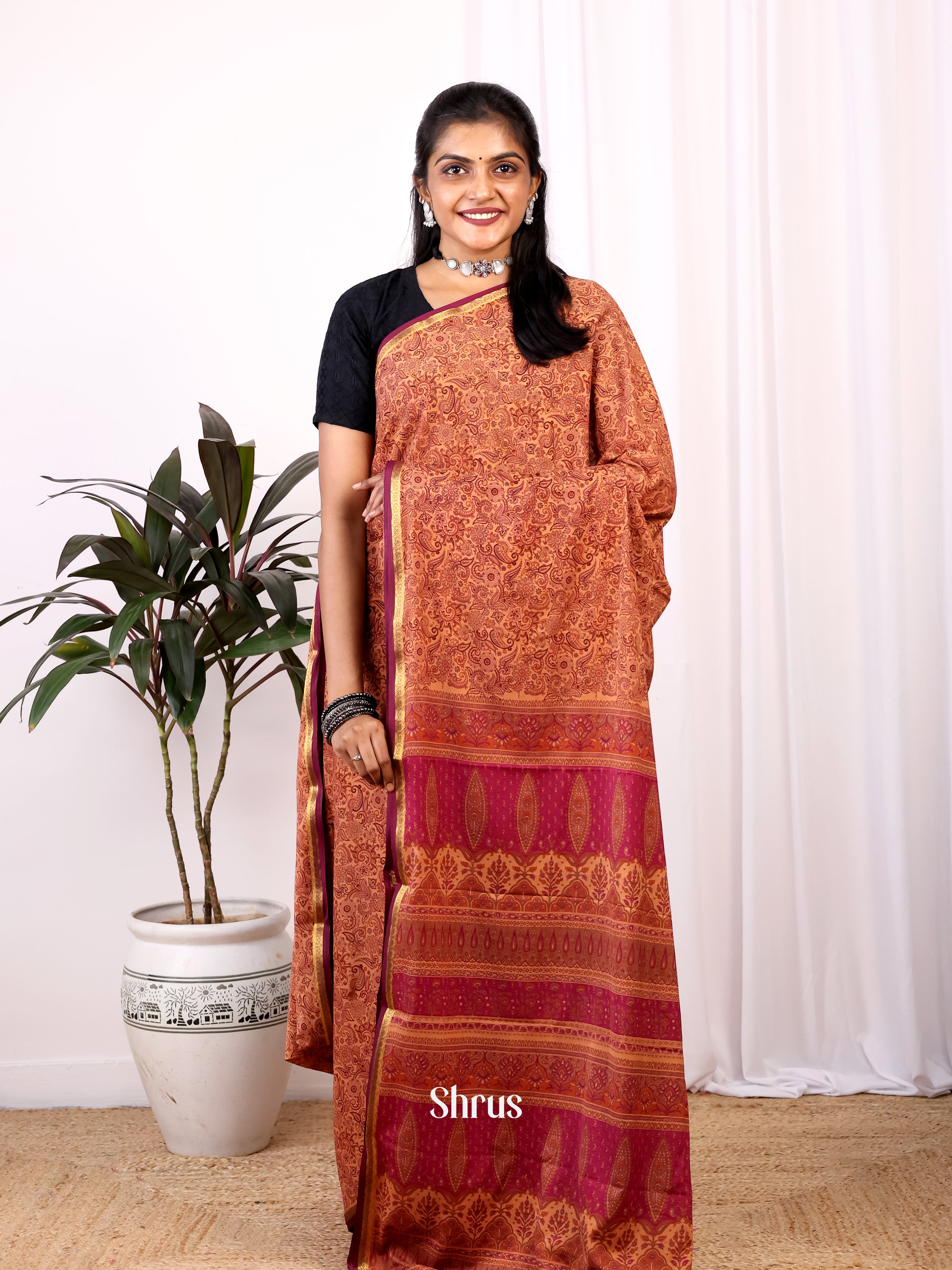 CIS19045 - Semi Mysoresilk Saree - Shop on Shrus.com