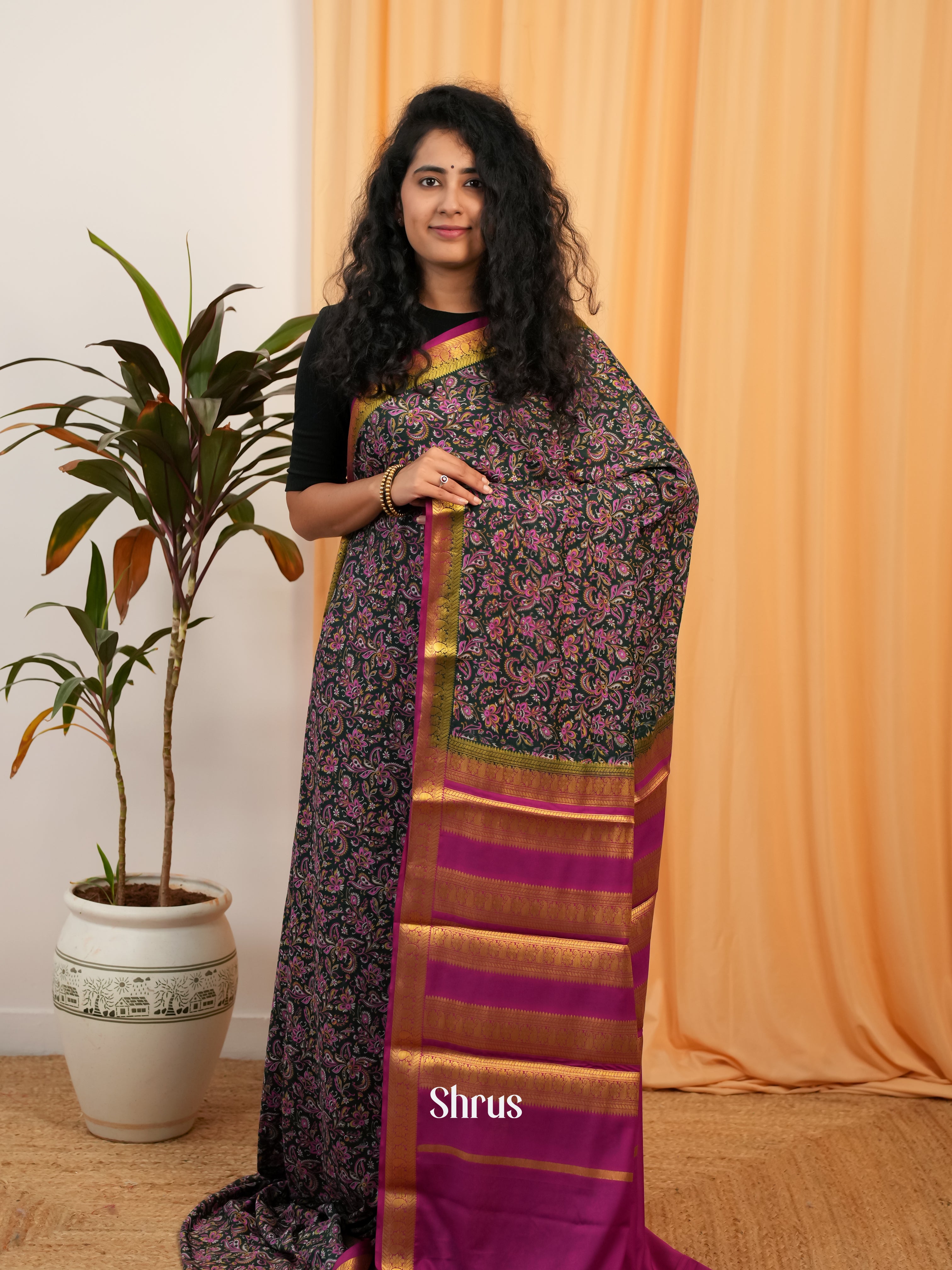 CIS19050 - Semi Mysoresilk Saree - Shop on Shrus.com