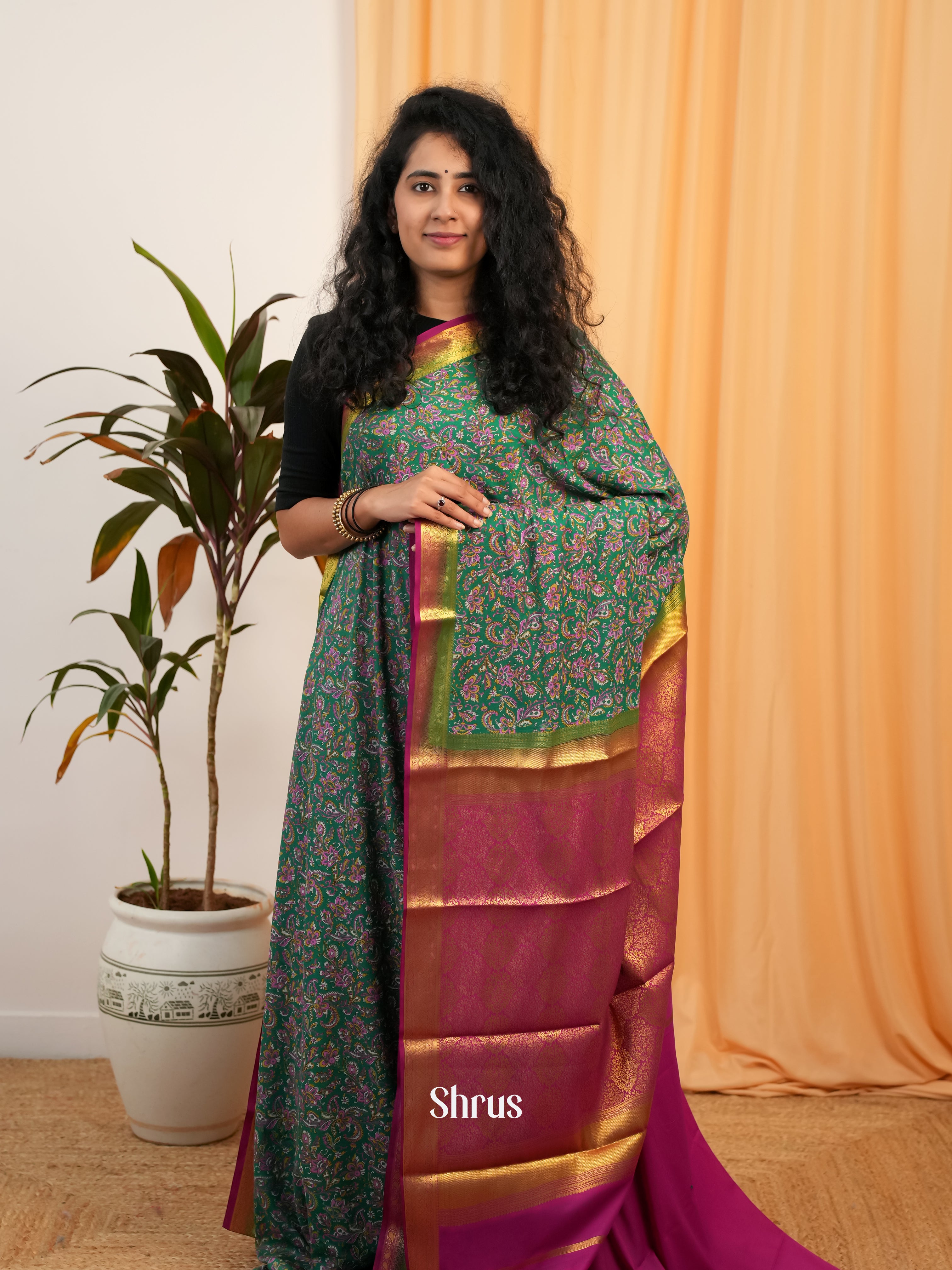 CIS19051 - Semi Mysoresilk Saree - Shop on Shrus.com