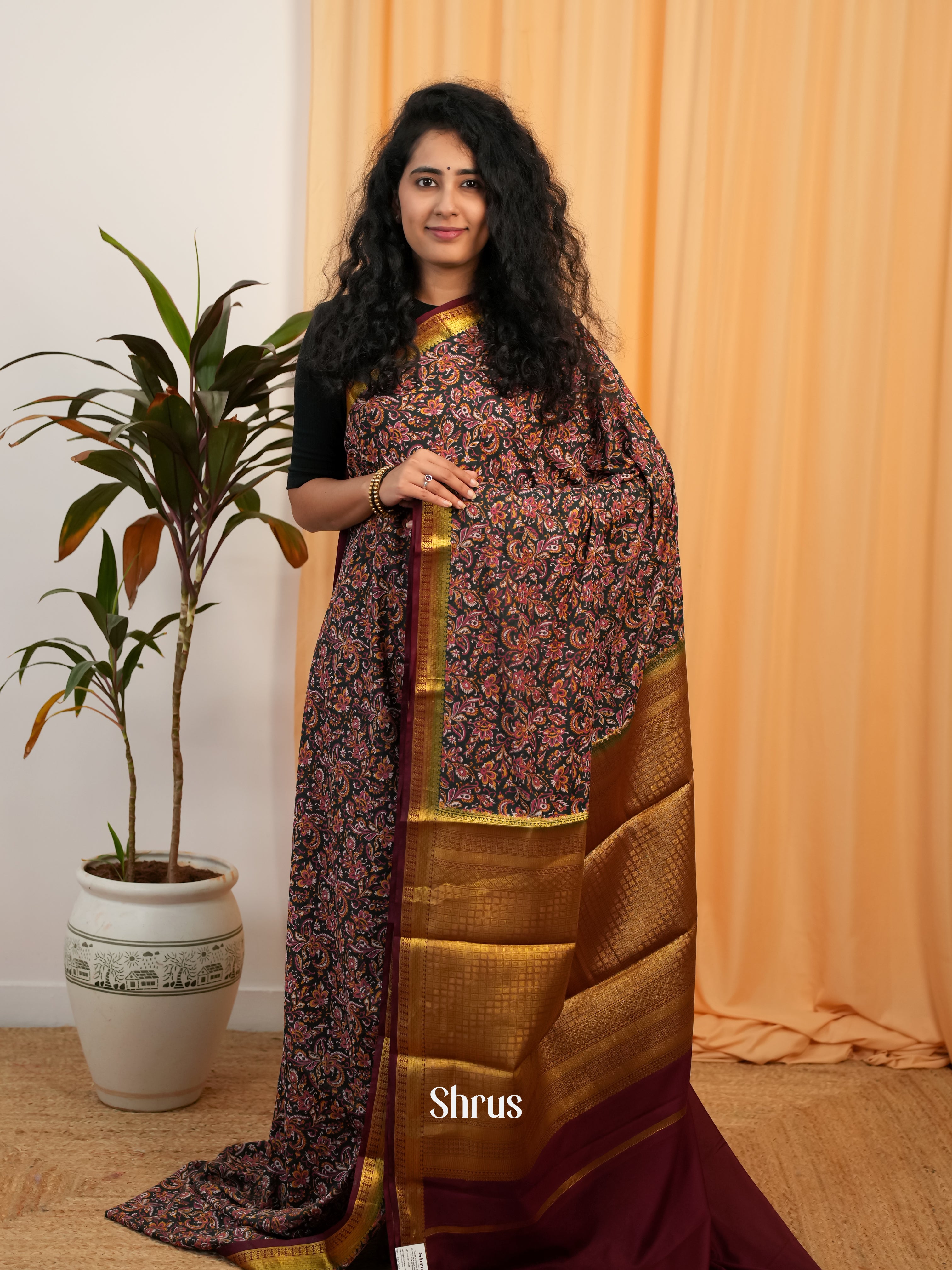 CIS19055 - Semi Mysoresilk Saree - Shop on Shrus.com