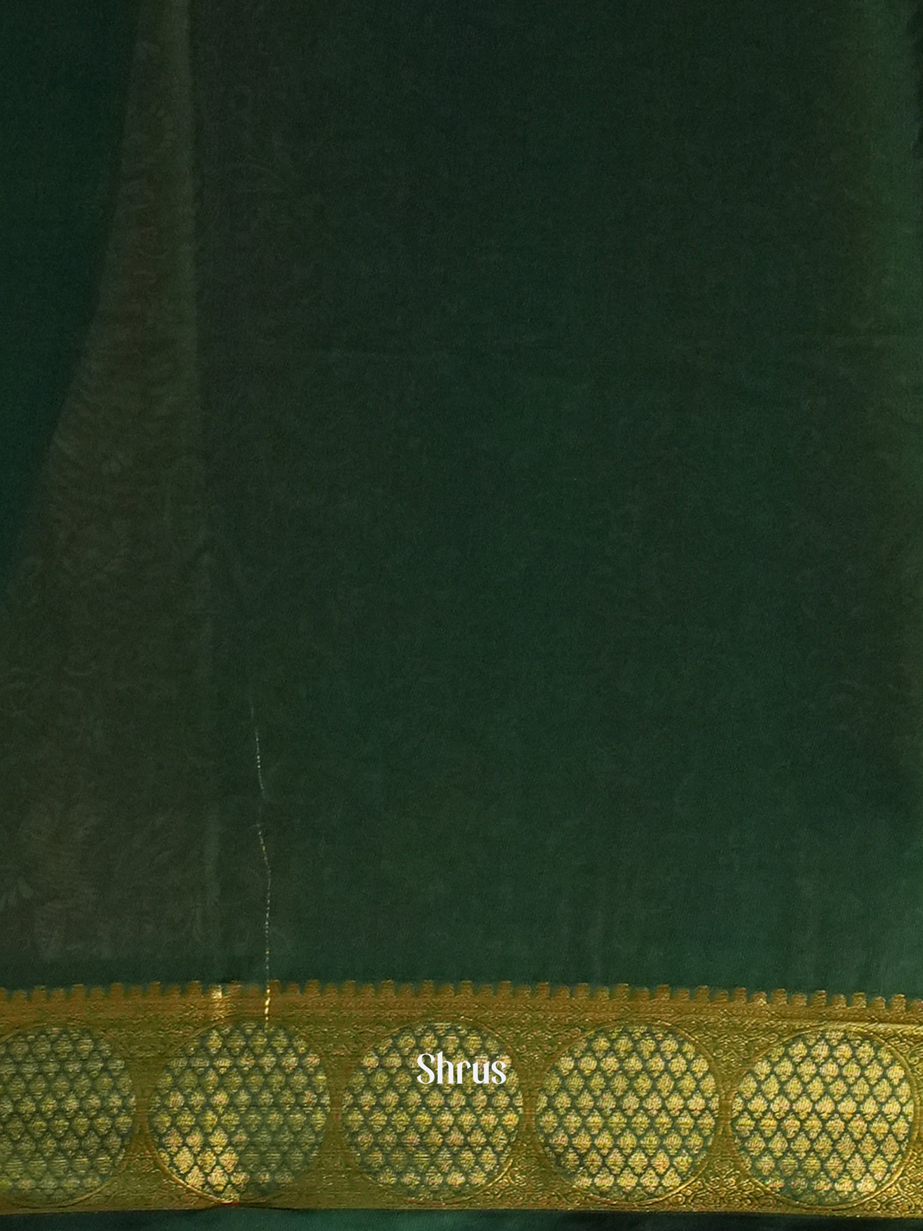 Orange & Green - Semi Mysoresilk Saree - Shop on Shrus.com