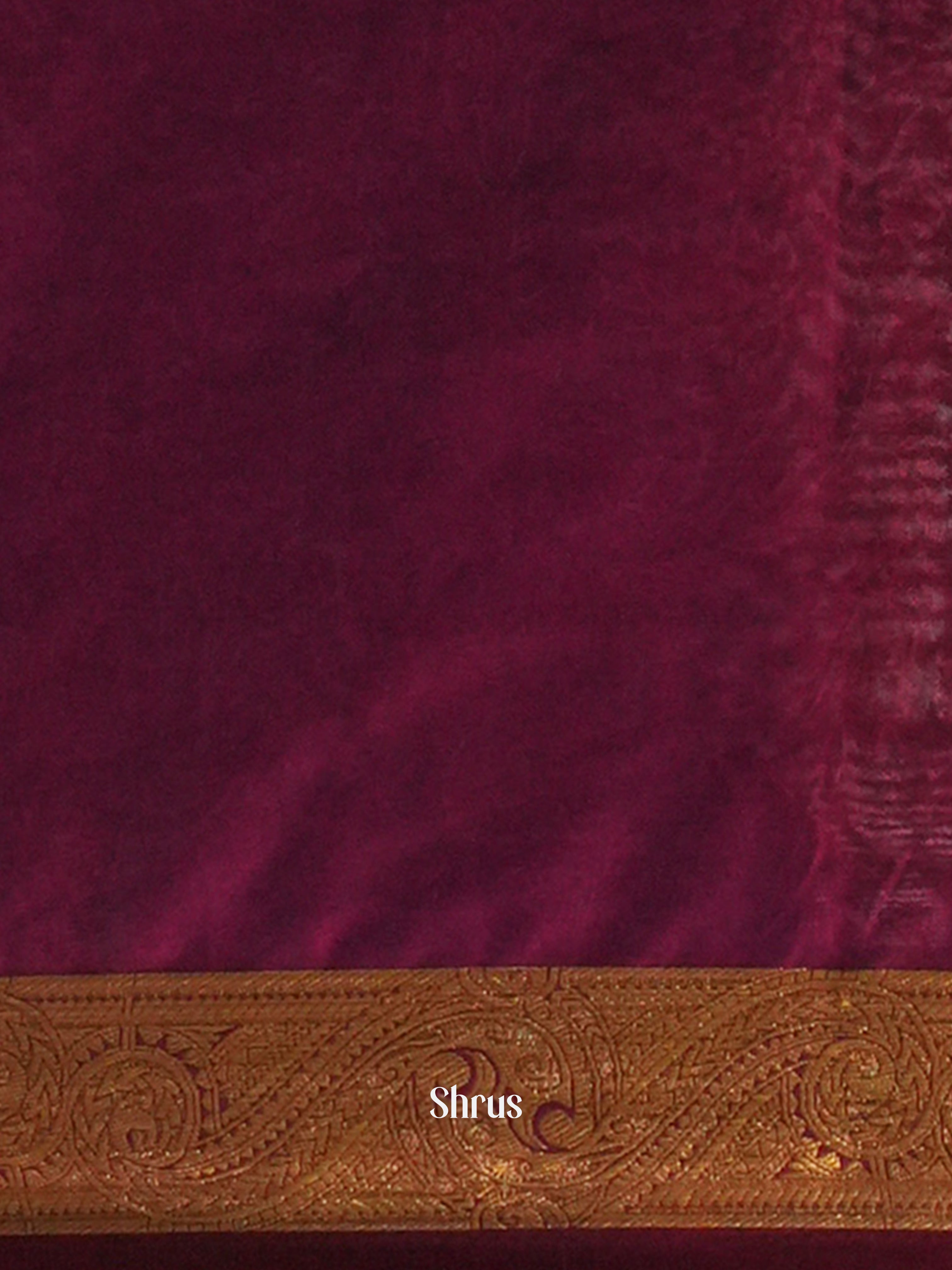 Green & Wine - Semi Mysoresilk Saree - Shop on Shrus.com
