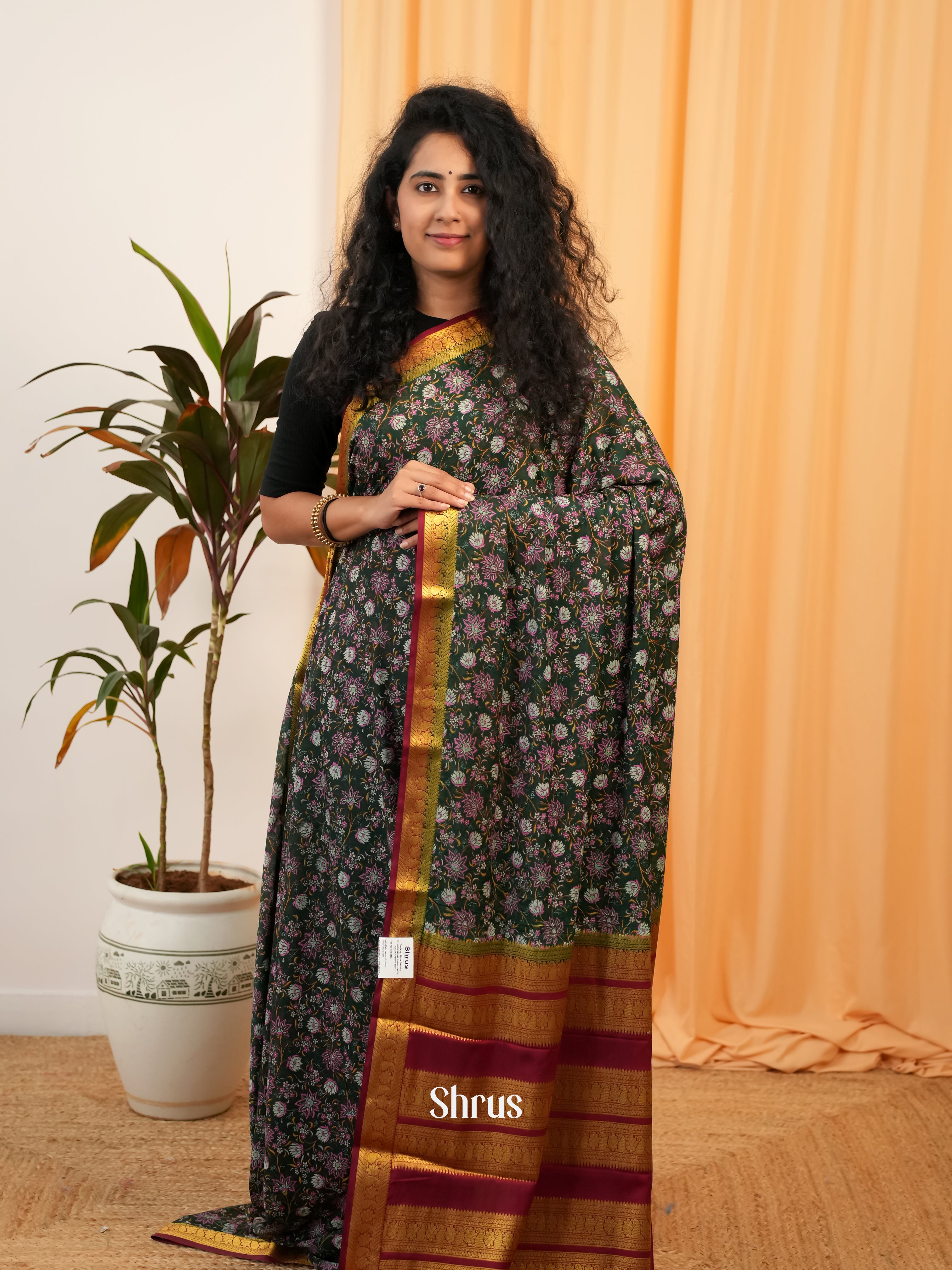 CIS19065 - Semi Mysoresilk Saree - Shop on Shrus.com