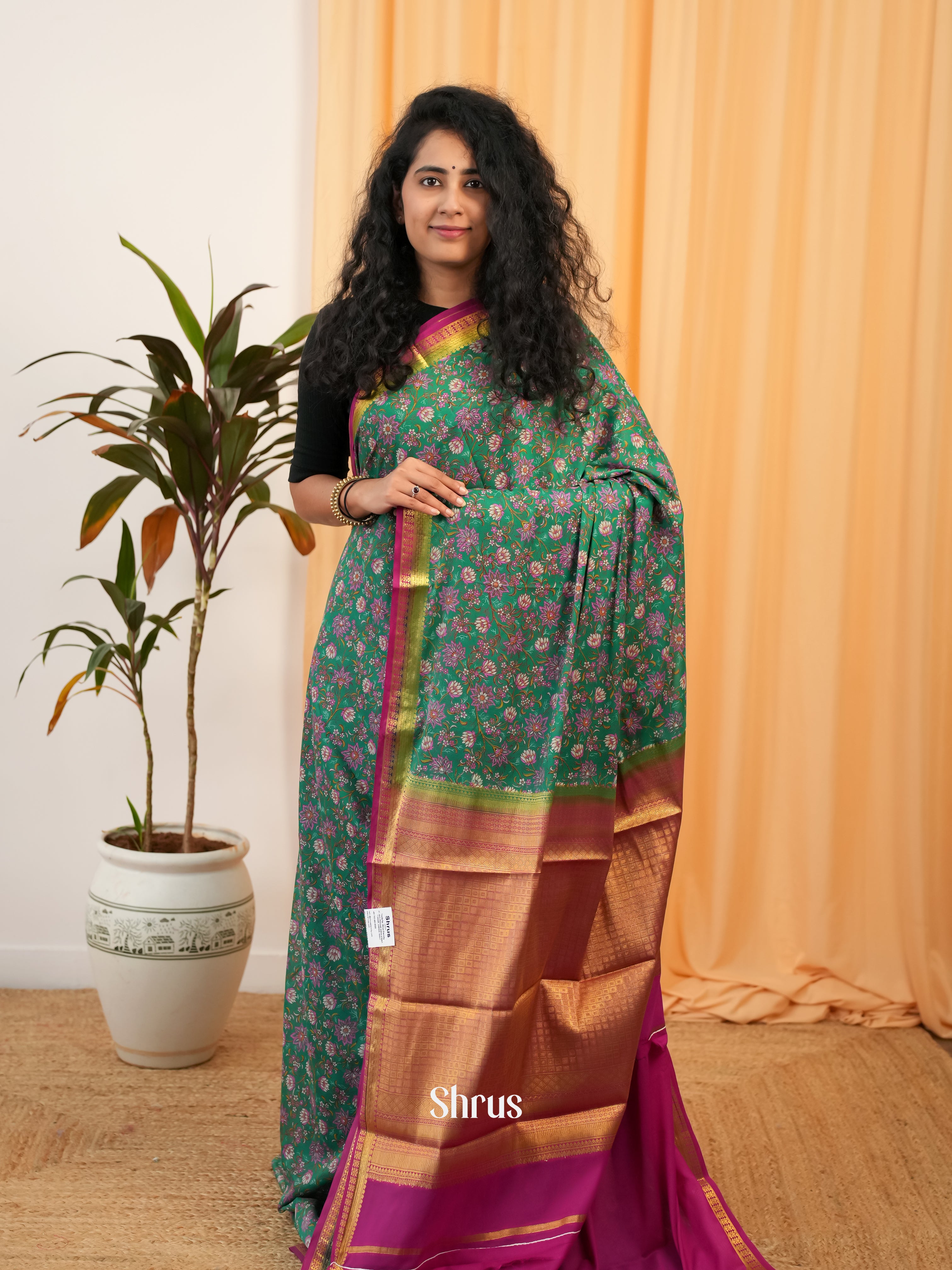 CIS19066 - Semi Mysoresilk Saree - Shop on Shrus.com