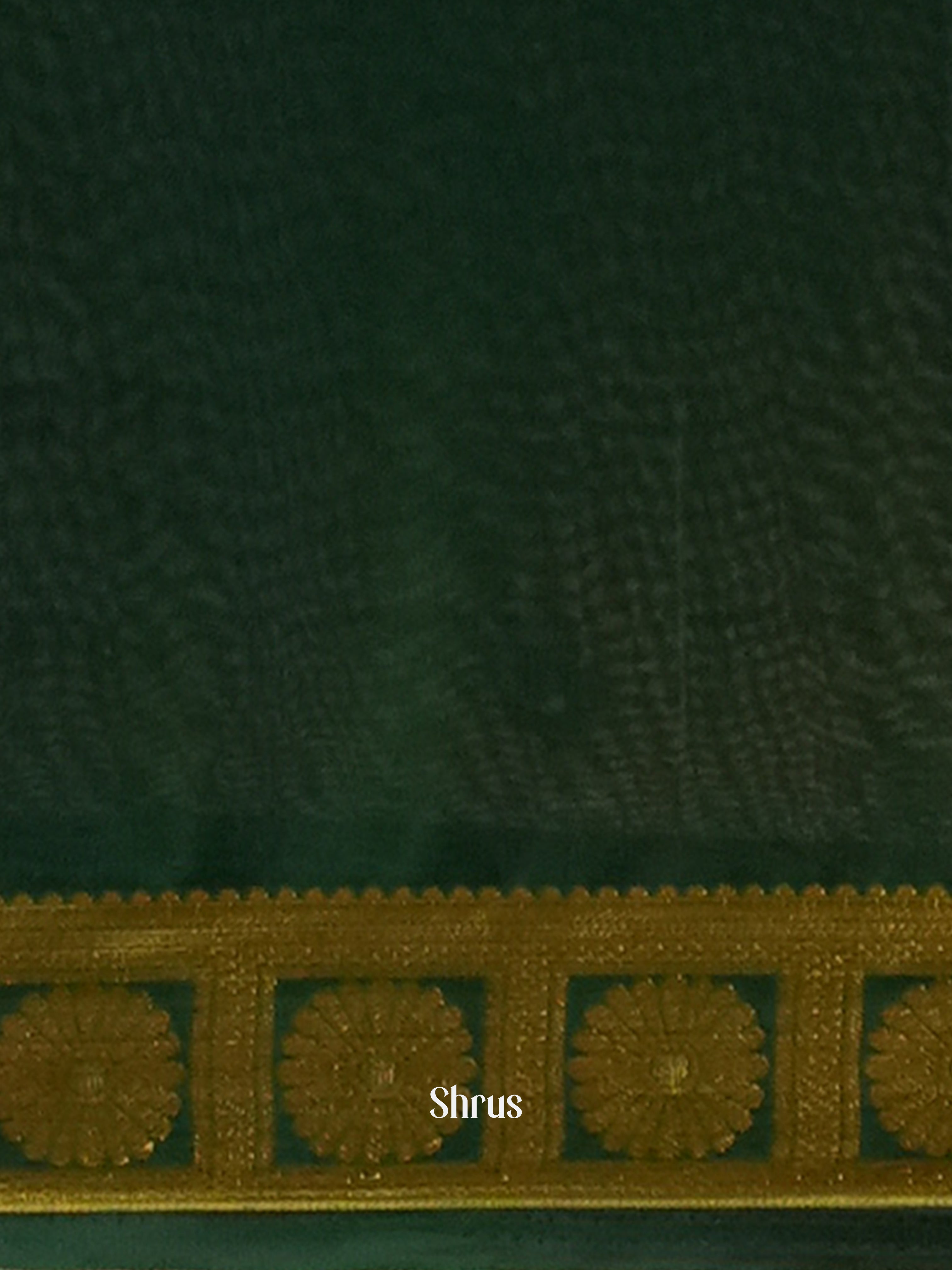 Orange & Green - Semi Mysoresilk Saree - Shop on Shrus.com