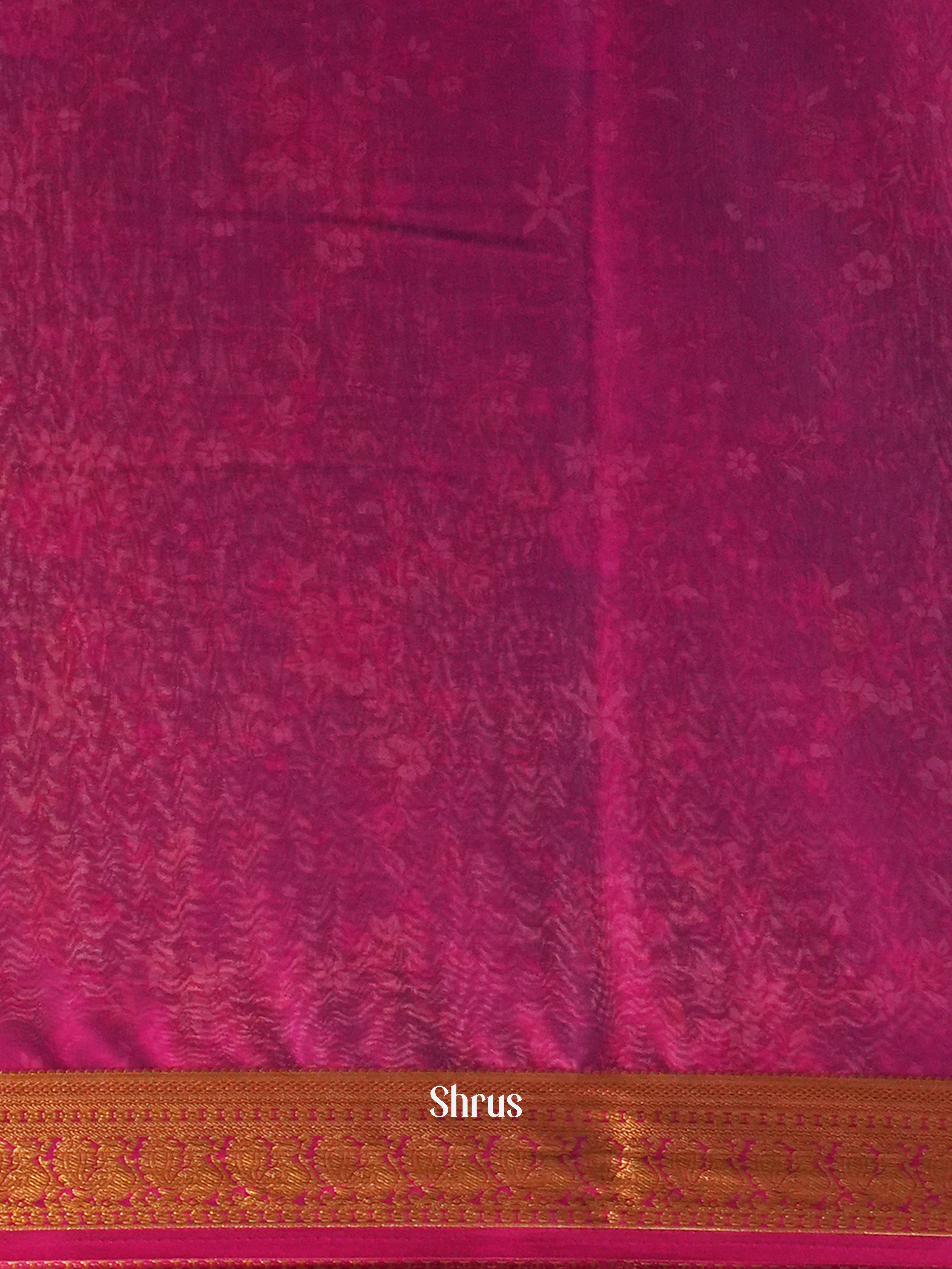 Teal & Purple - Semi Mysoresilk Saree - Shop on Shrus.com