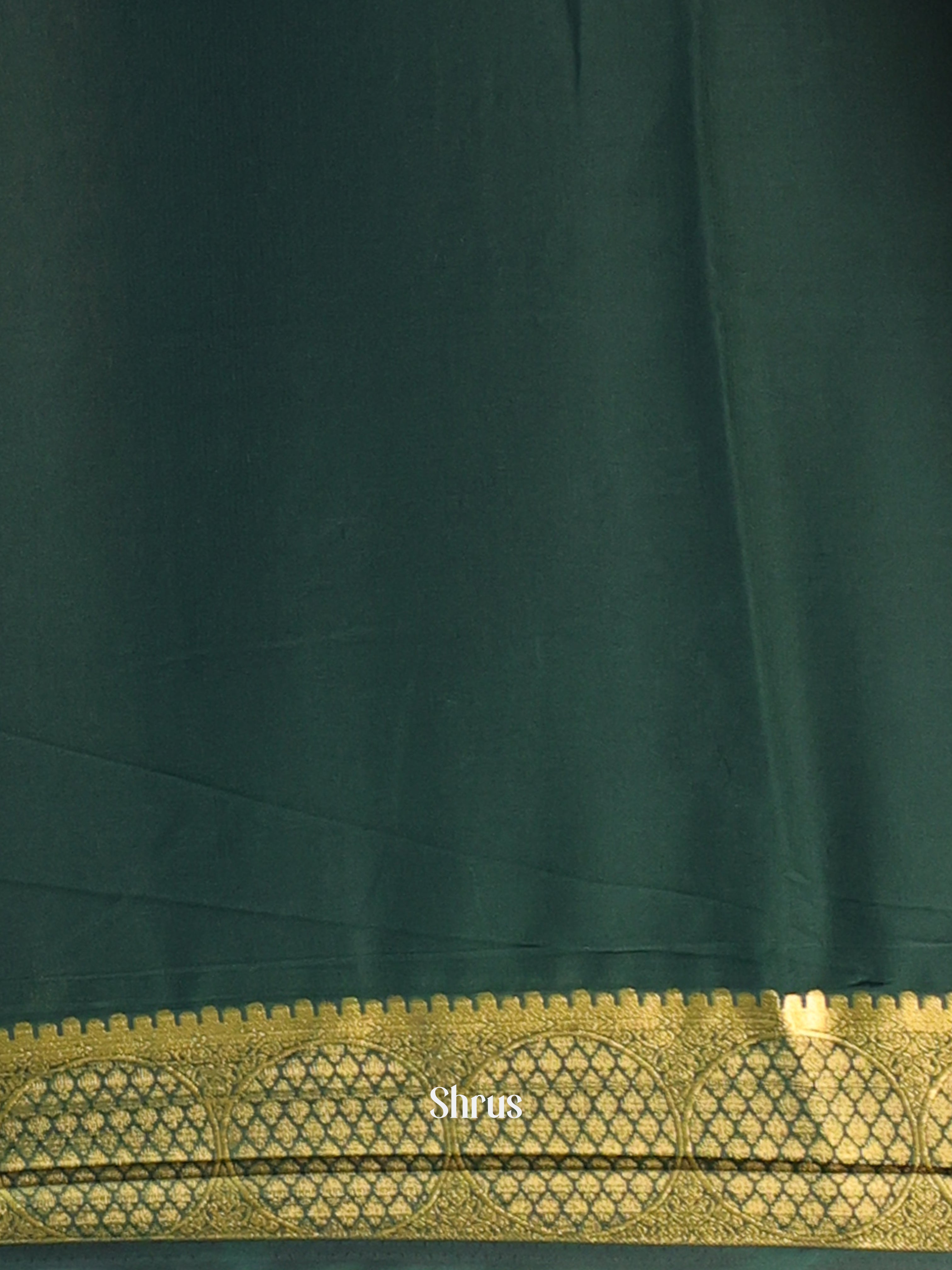 Orange & Green- Semi Mysoresilk Saree - Shop on Shrus.com