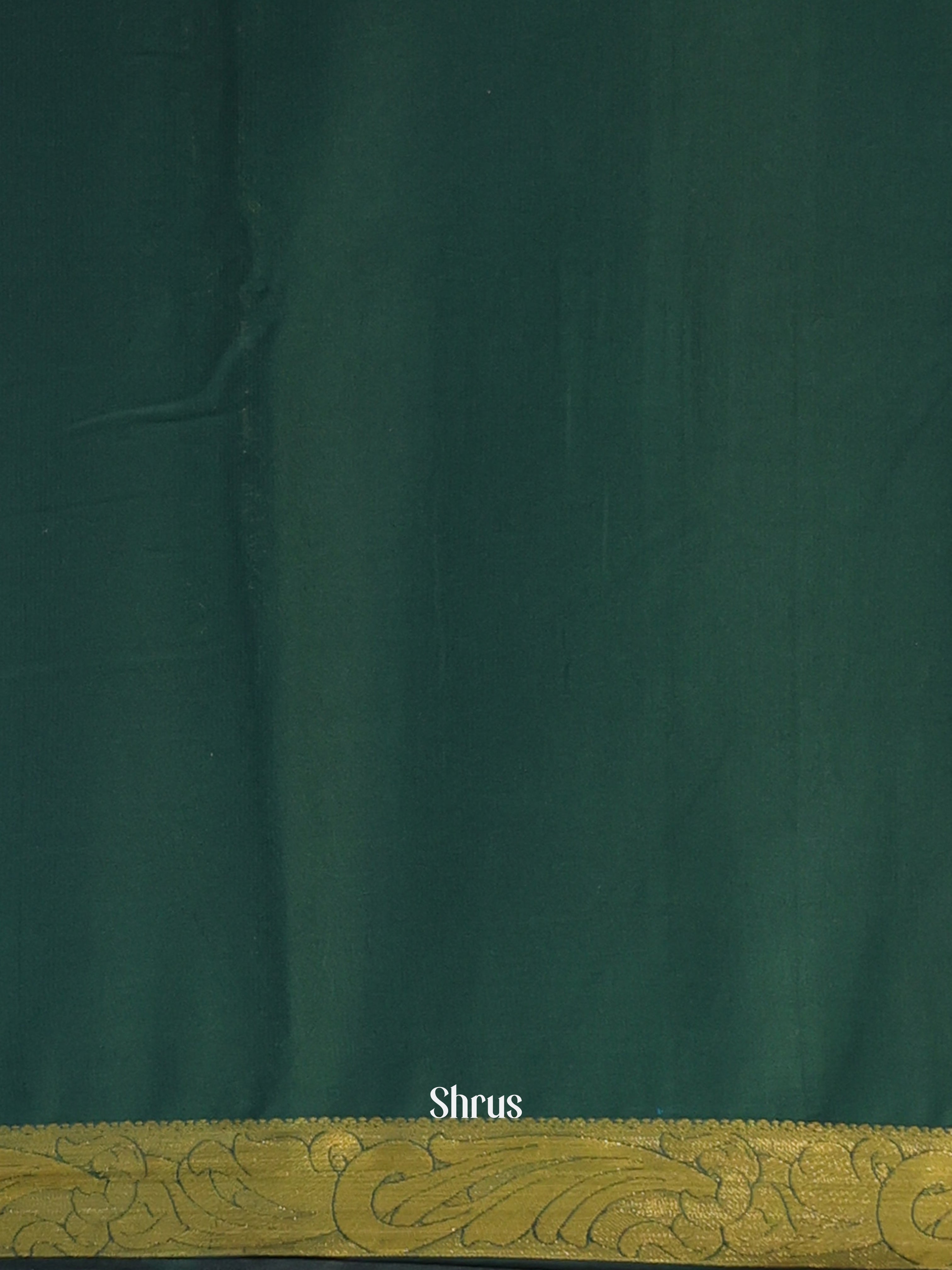 Orange & Green- Semi Mysoresilk Saree - Shop on Shrus.com