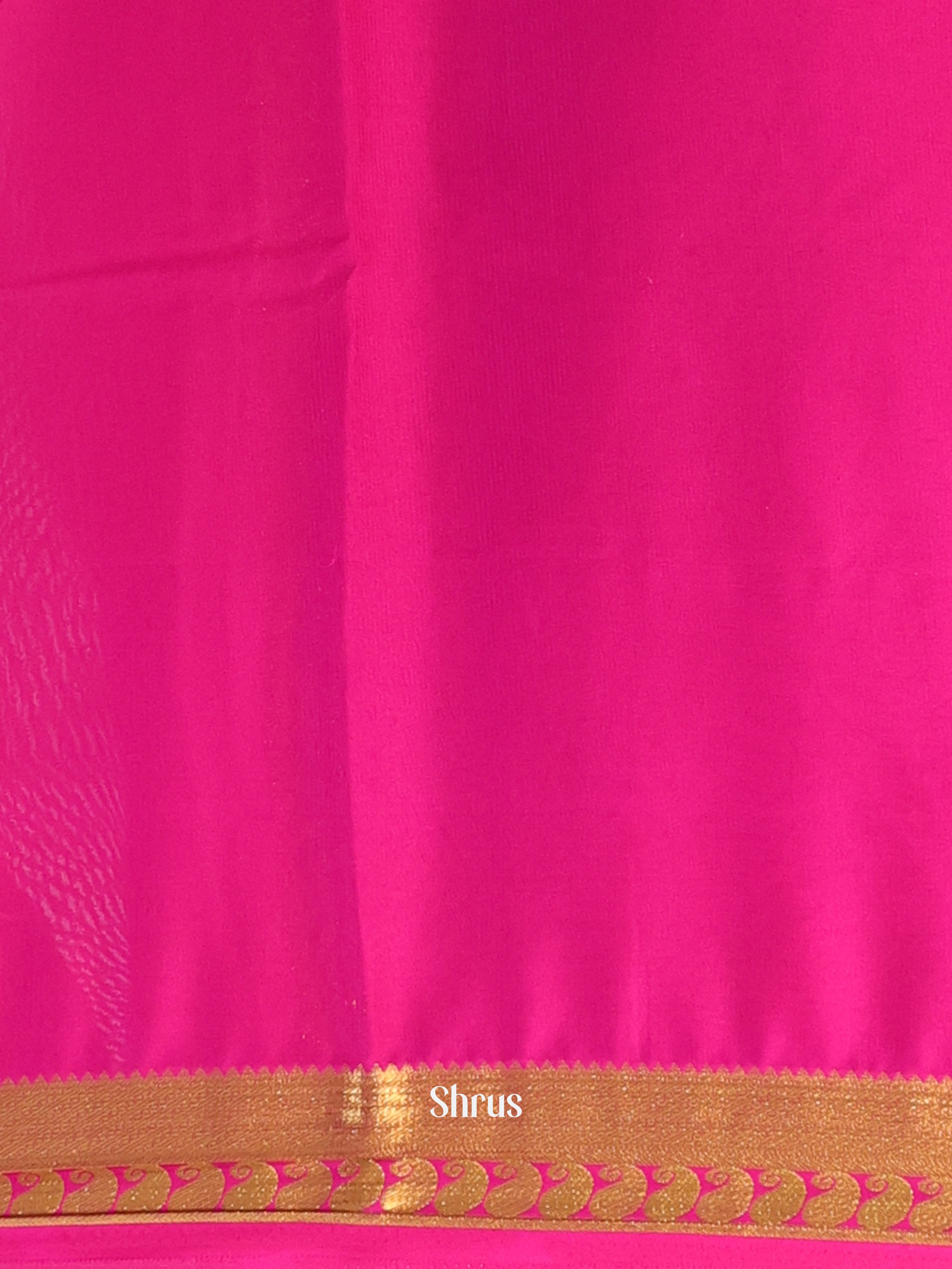Orange & Pink - Semi Mysoresilk Saree - Shop on Shrus.com