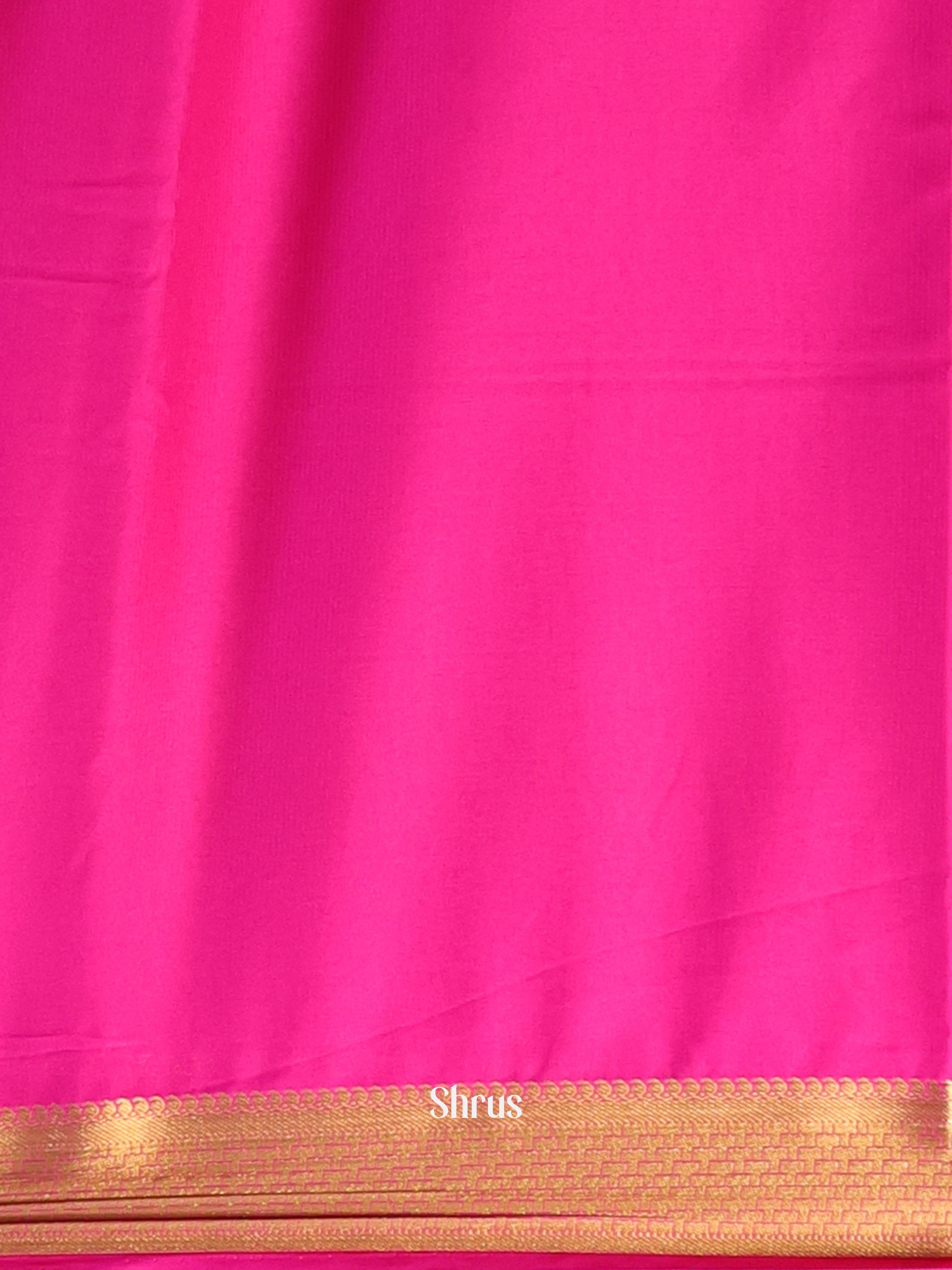 Orange & Pink - Semi Mysoresilk Saree - Shop on Shrus.com