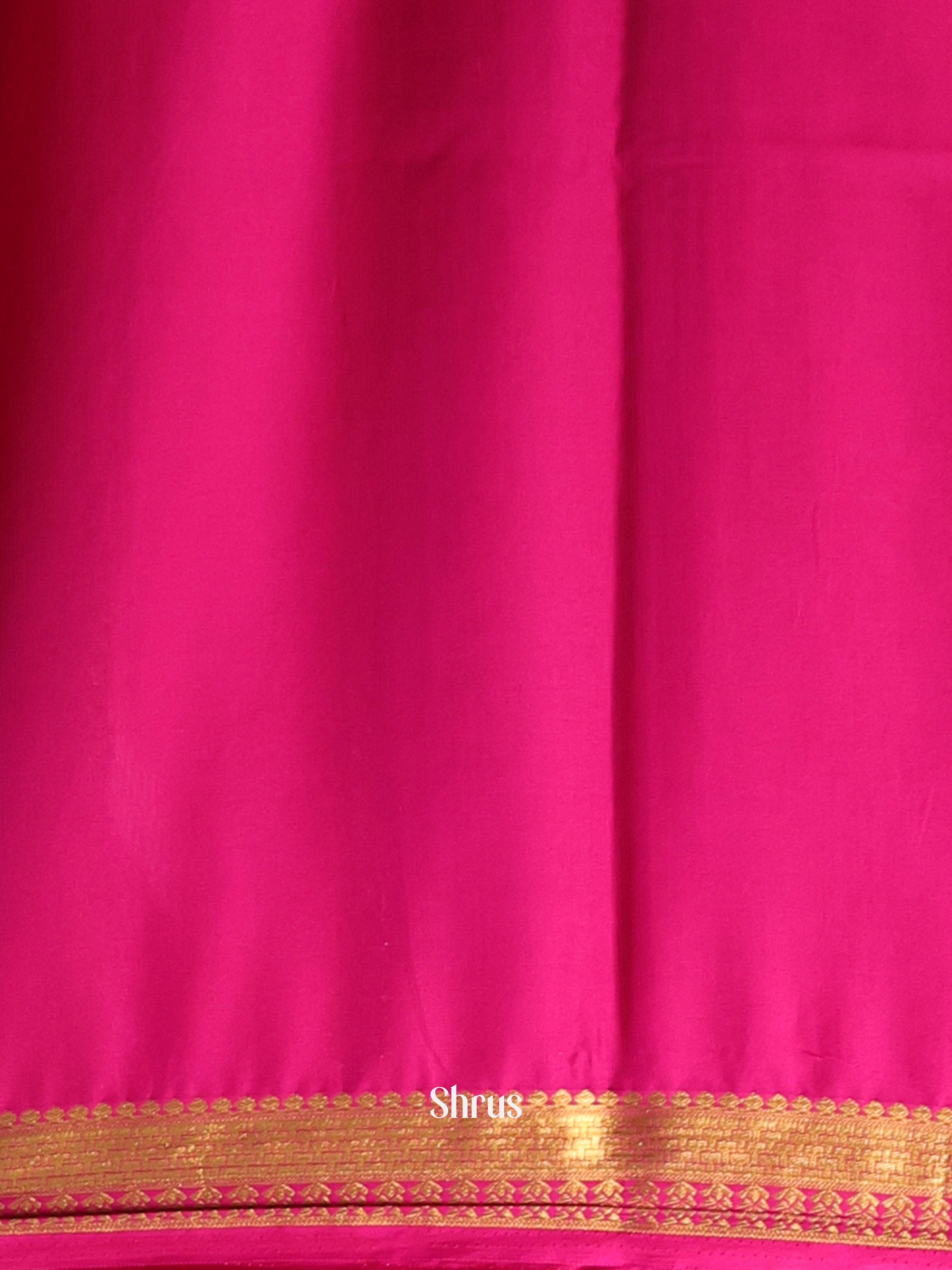Orange & Pink - Semi Mysoresilk Saree - Shop on Shrus.com