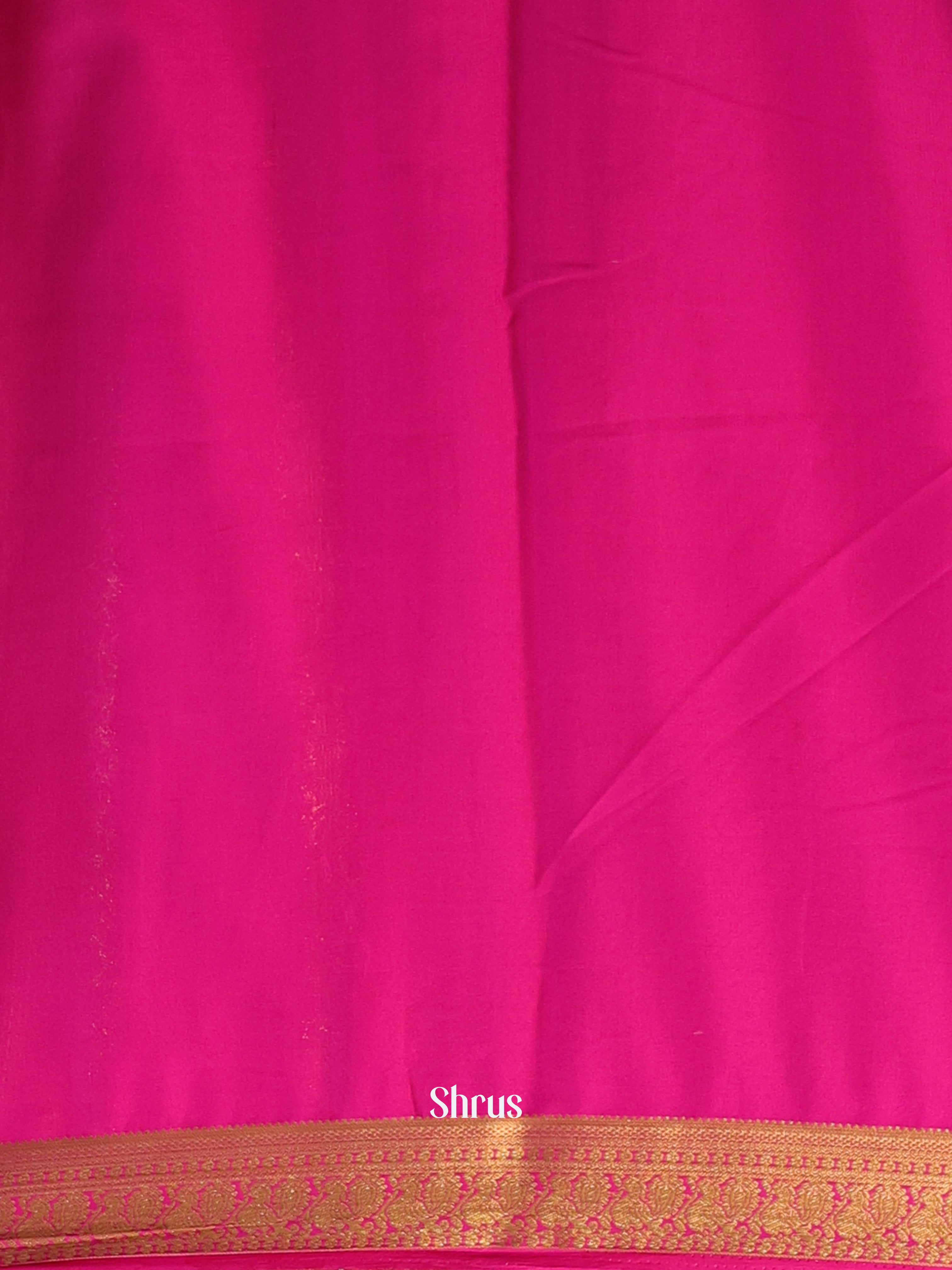 Green & Pink - Semi Mysoresilk Saree - Shop on Shrus.com
