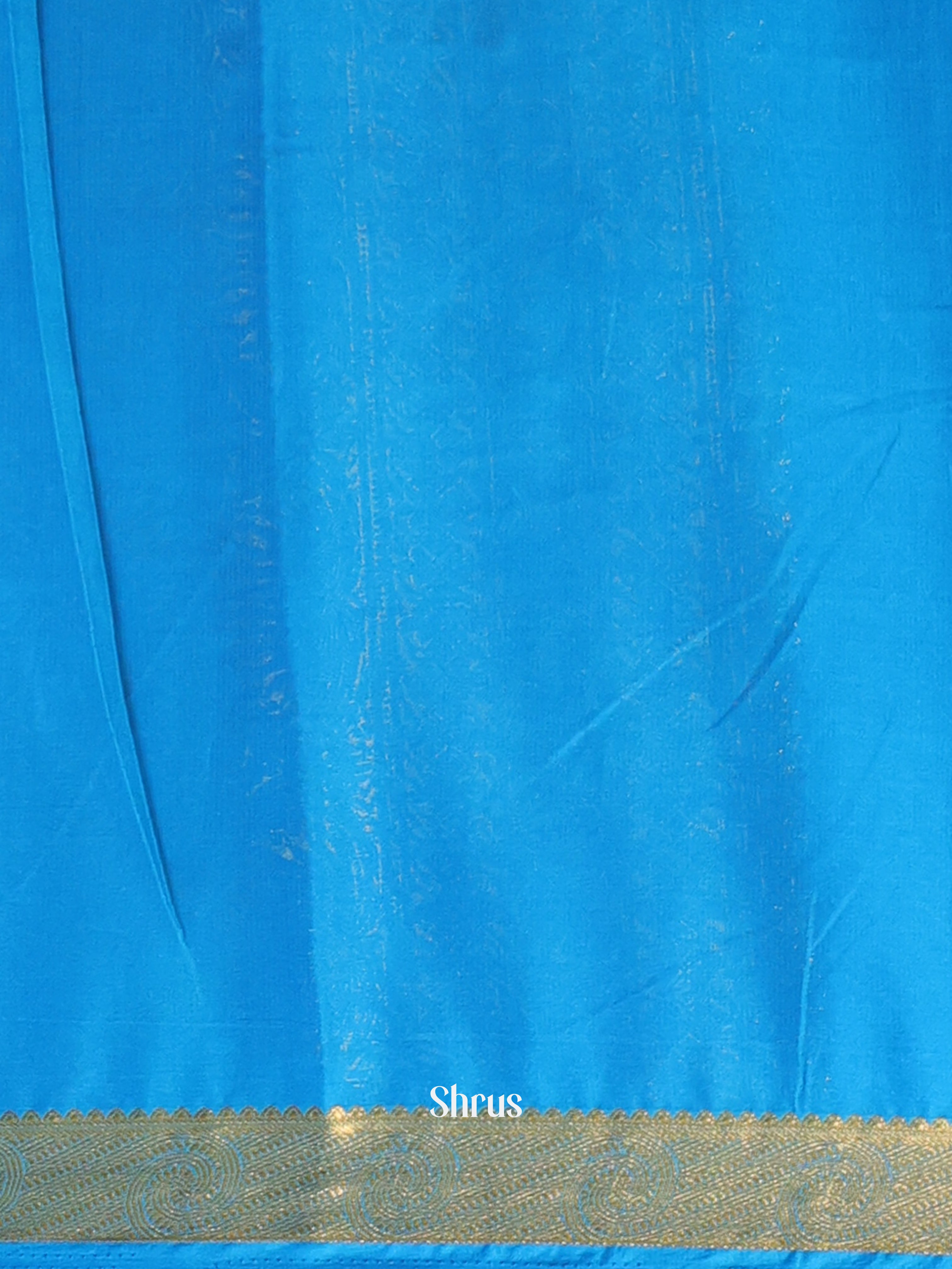 Violet & Blue - Semi Mysoresilk Saree - Shop on Shrus.com