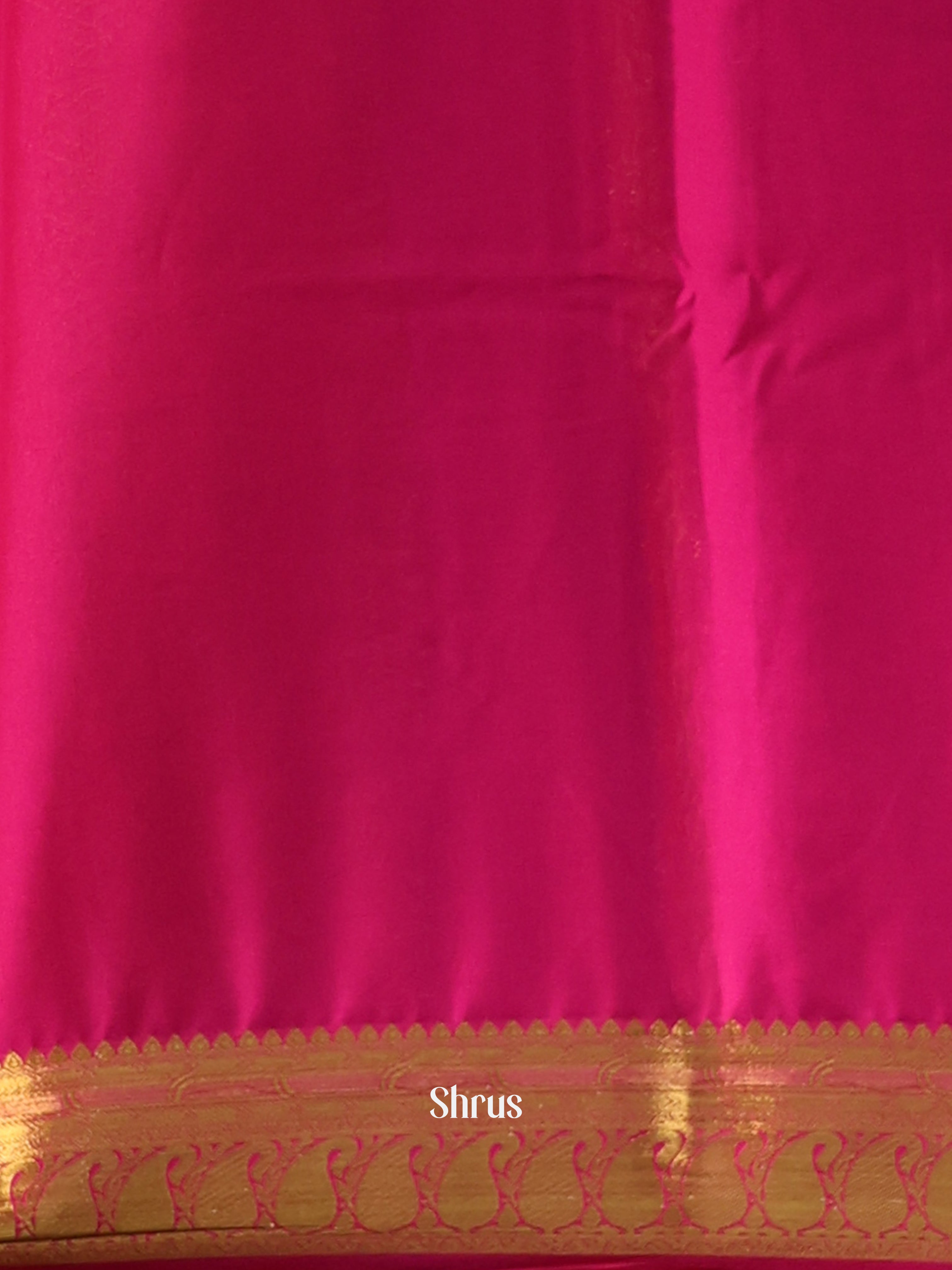Green & Pink - Semi Mysoresilk Saree - Shop on Shrus.com