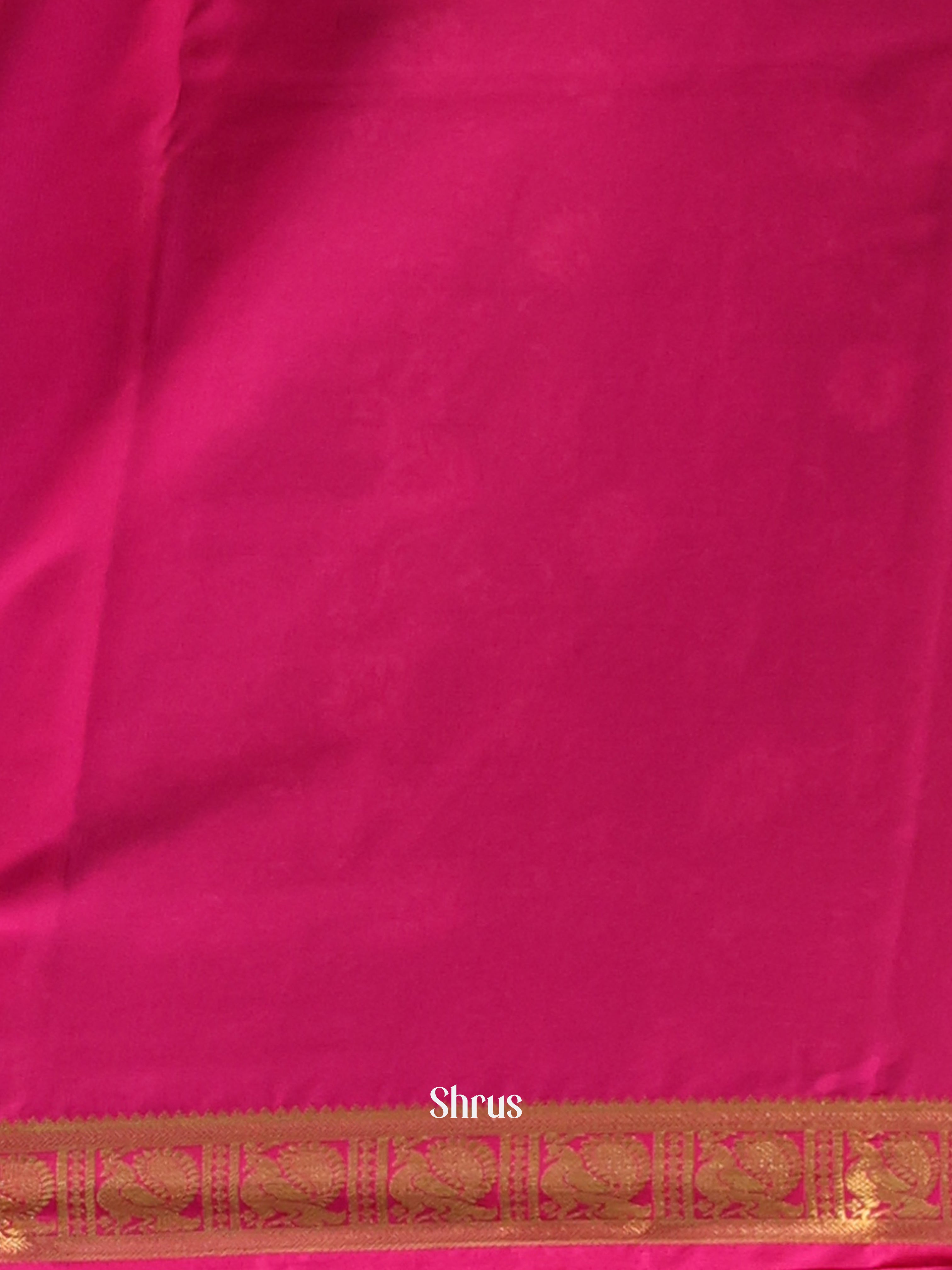 Lite Green & Majenta- Semi Mysoresilk Saree - Shop on Shrus.com