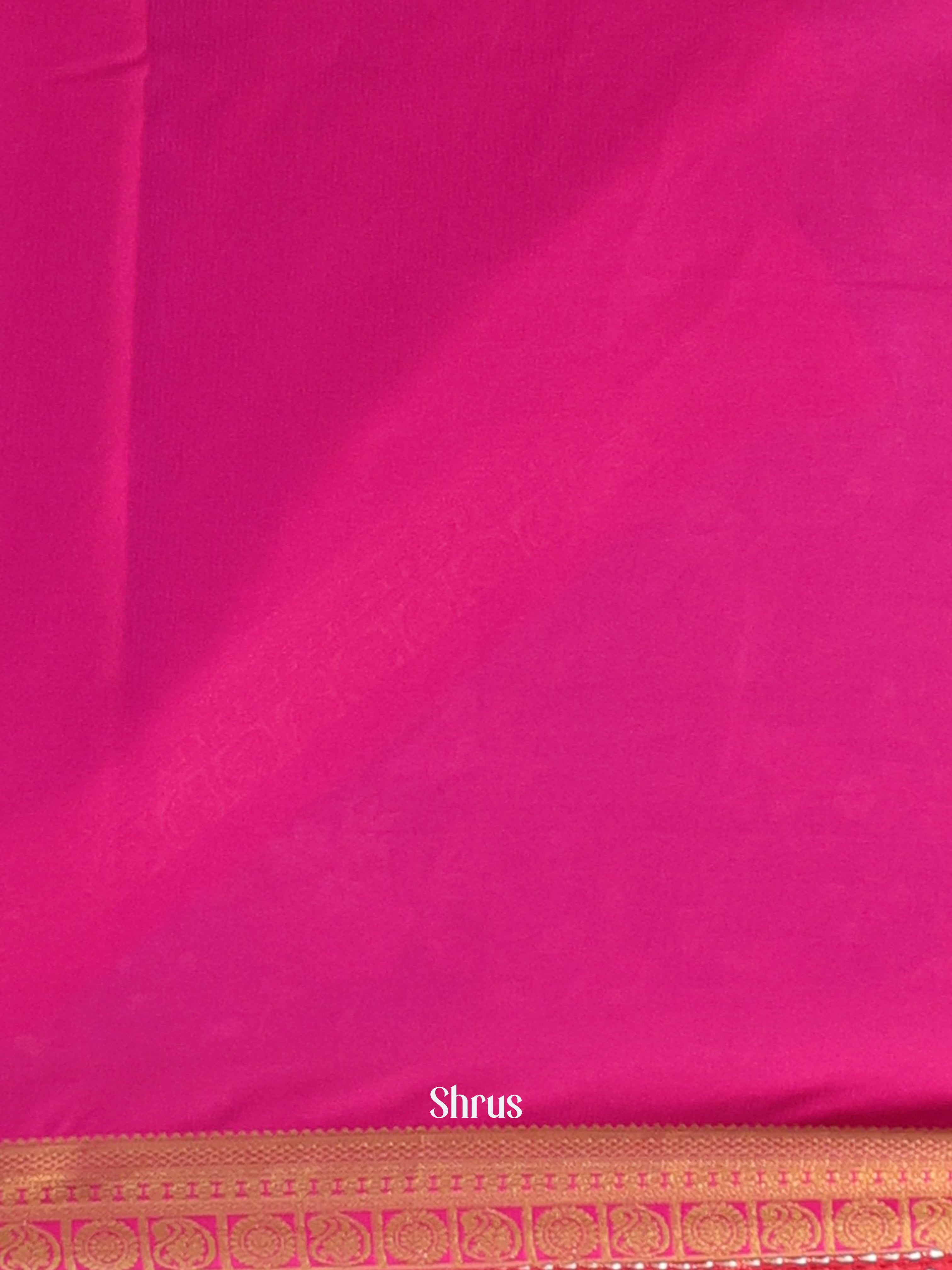 Blue & Pink - Semi Mysoresilk Saree - Shop on Shrus.com