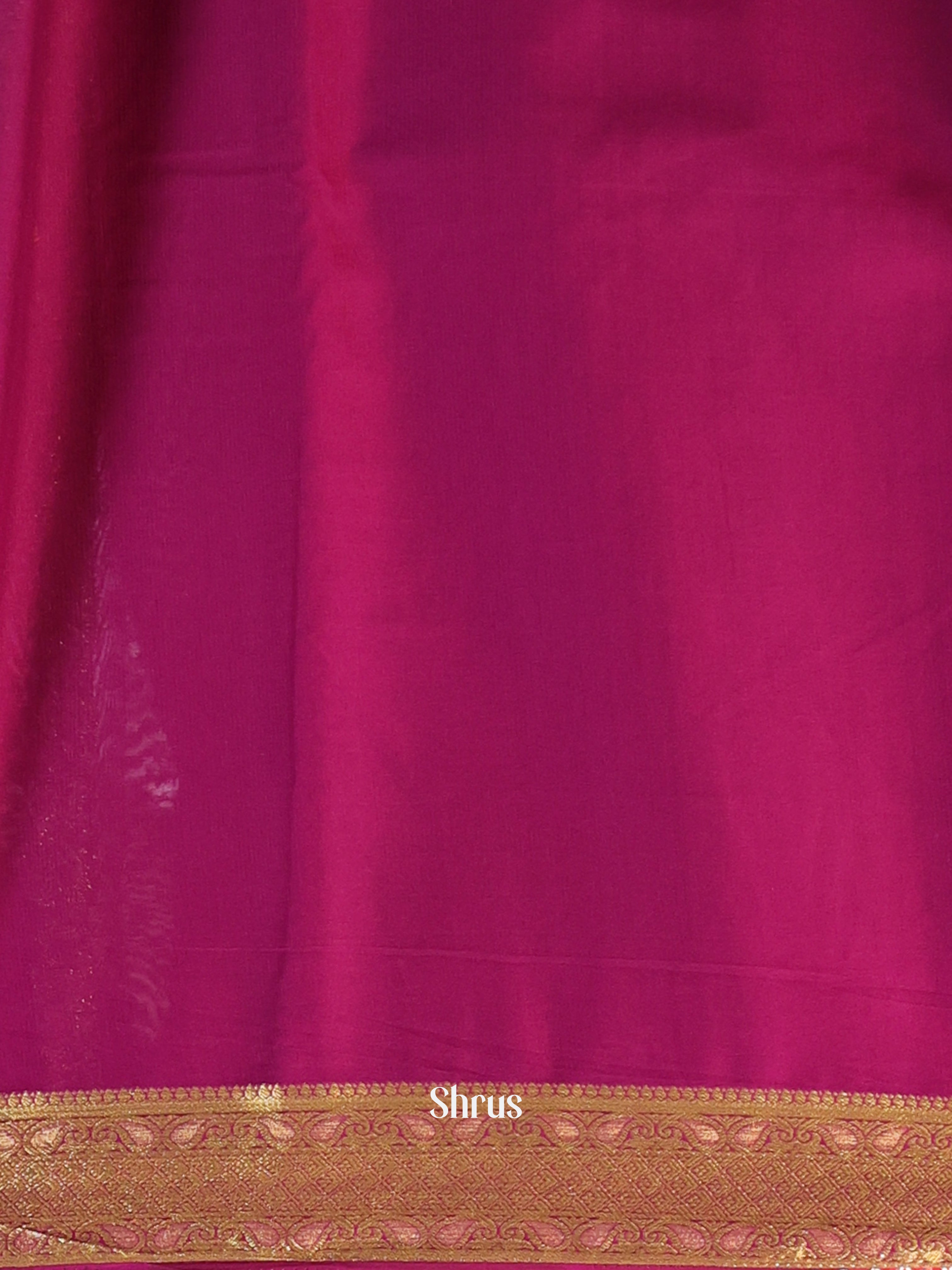 Green & Majenta - Semi Mysoresilk Saree - Shop on Shrus.com
