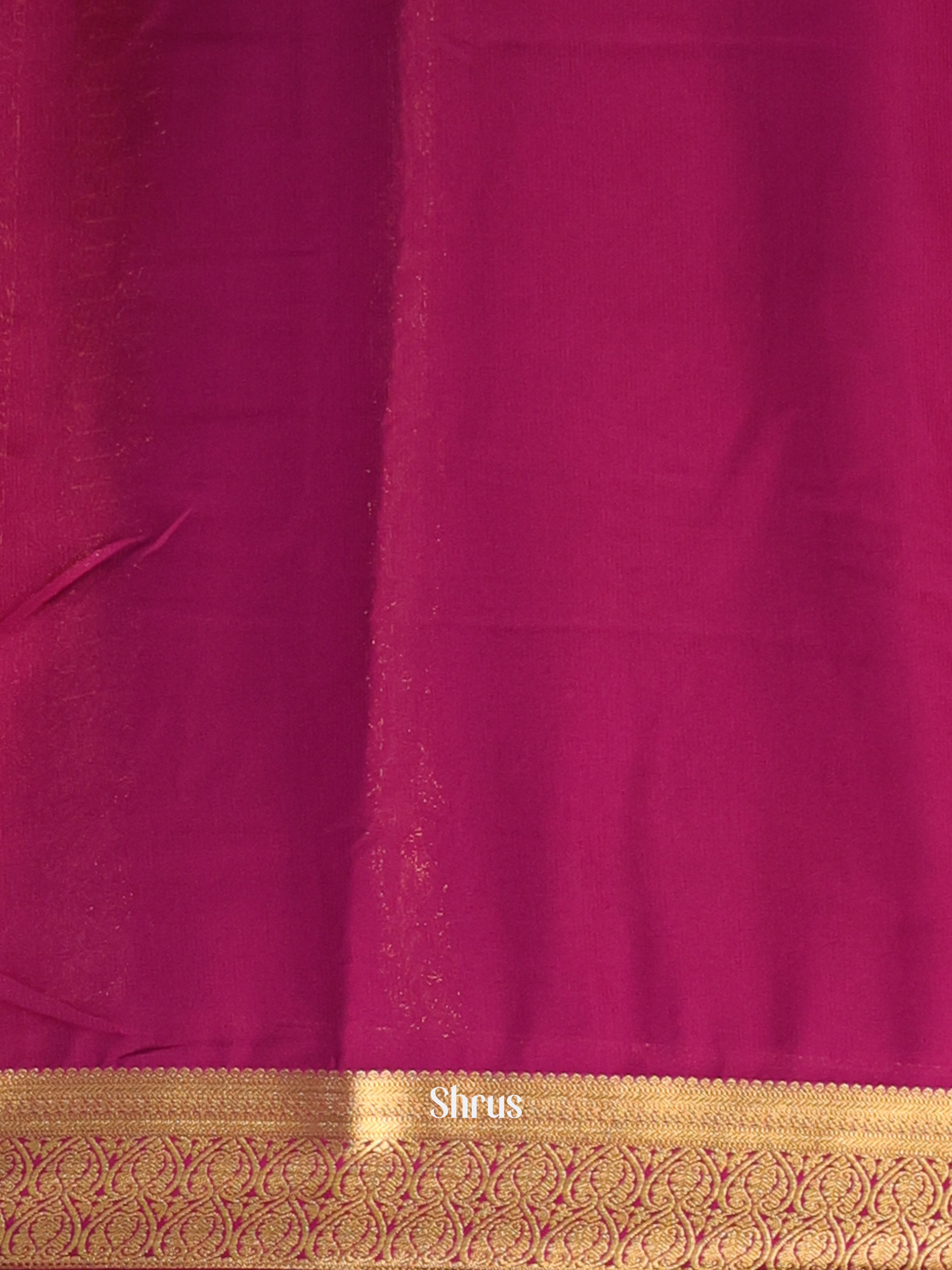 Green & Majenta - Semi Mysoresilk Saree - Shop on Shrus.com