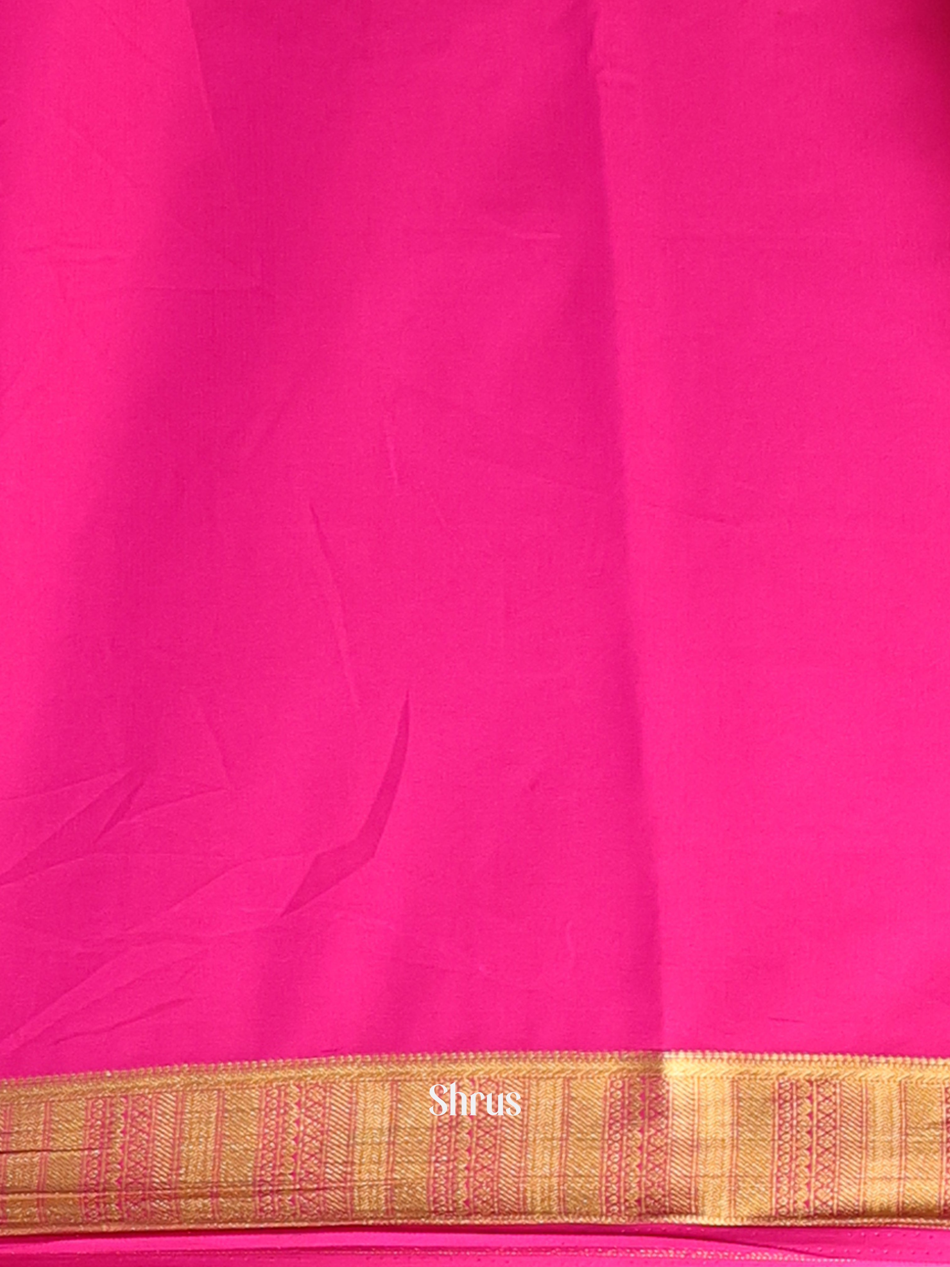 Baby Pink & Pink - Semi Mysoresilk Saree - Shop on Shrus.com