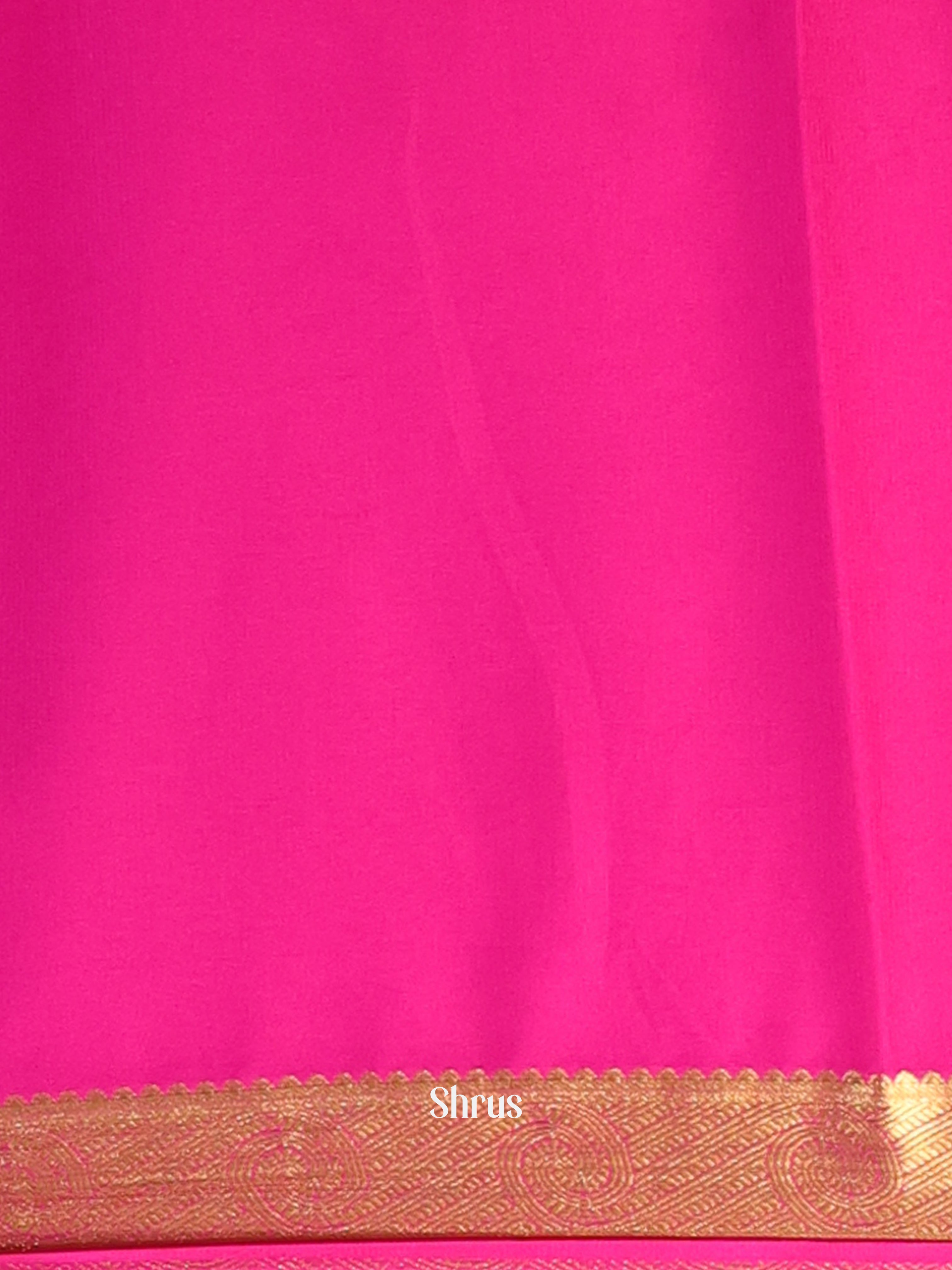 Orange & Pink - Semi Mysoresilk Saree - Shop on Shrus.com