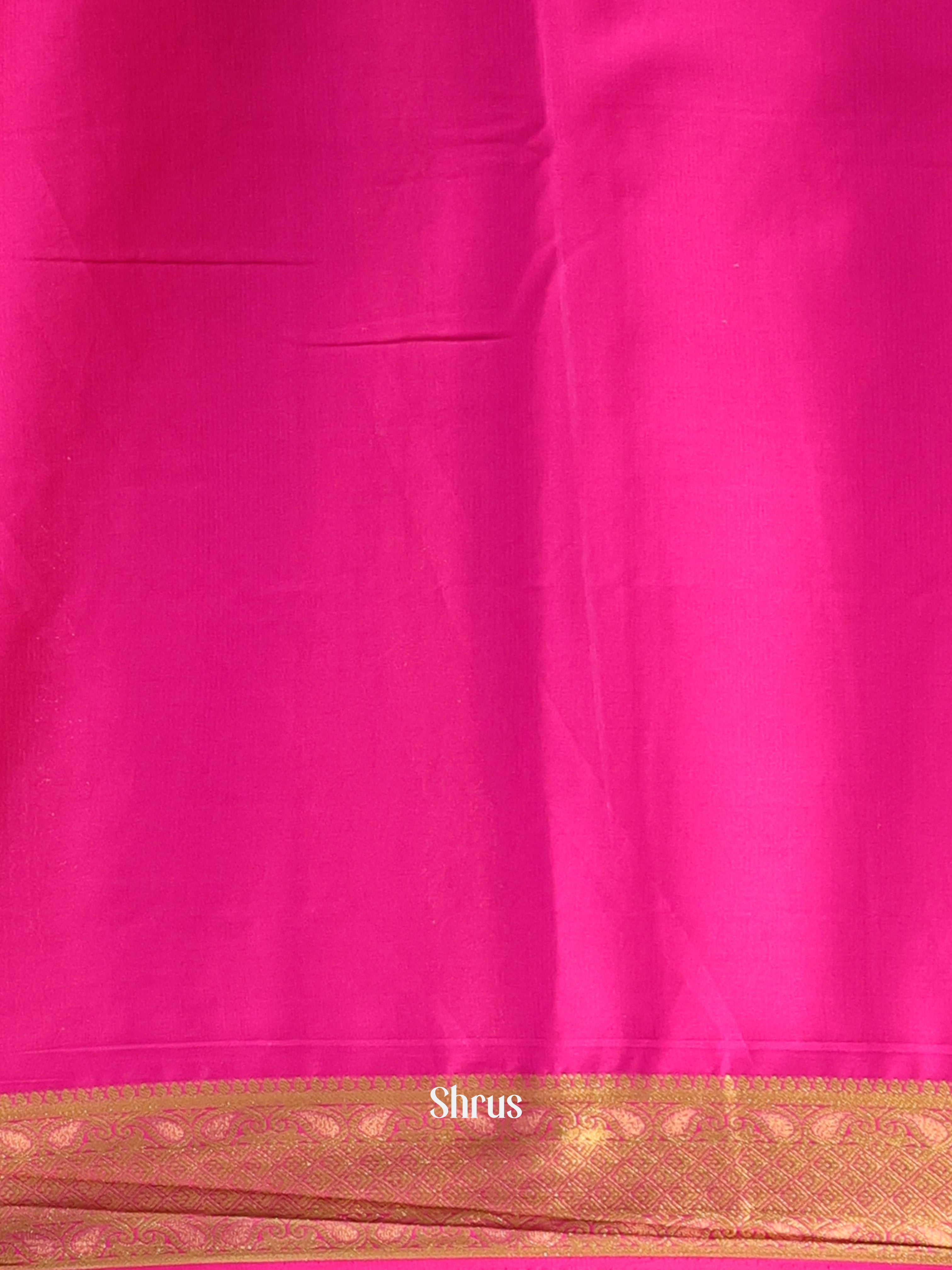 Orange & Pink - Semi Mysoresilk Saree - Shop on Shrus.com