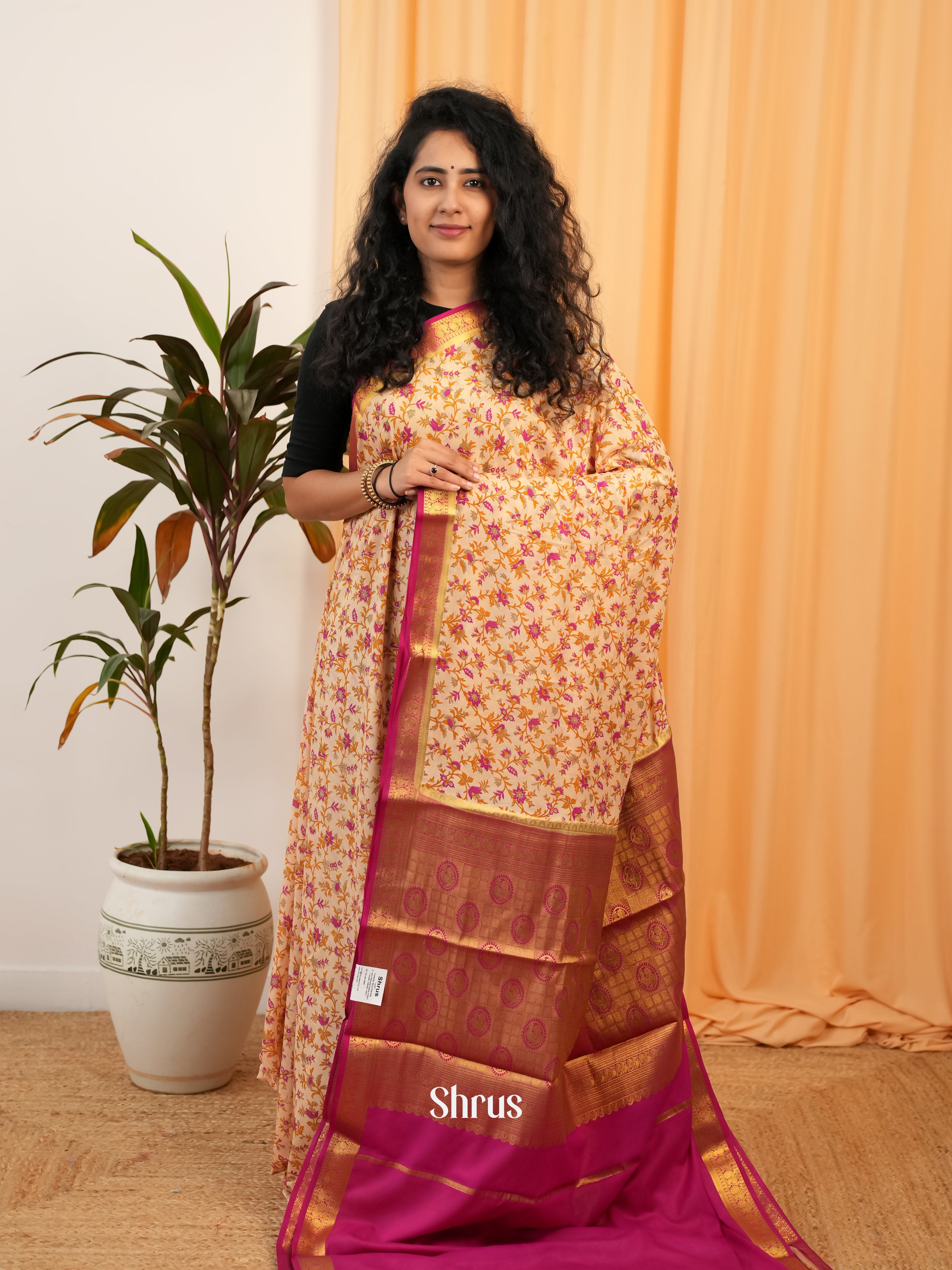 CIS19125 - Semi Mysoresilk Saree - Shop on Shrus.com