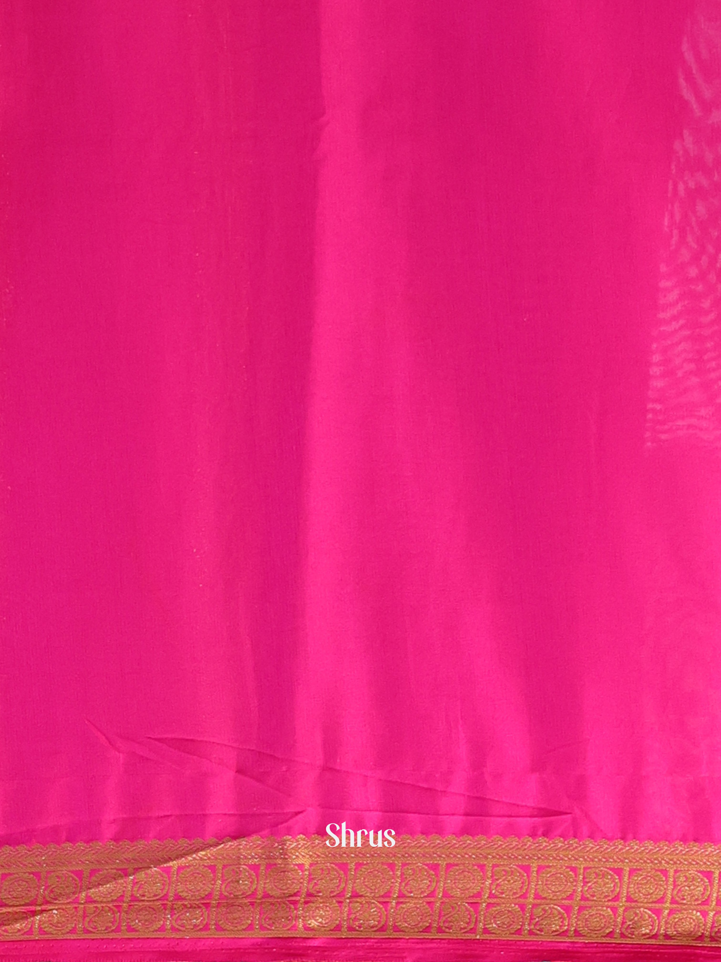 Orange & Pink - Semi Mysoresilk Saree - Shop on Shrus.com